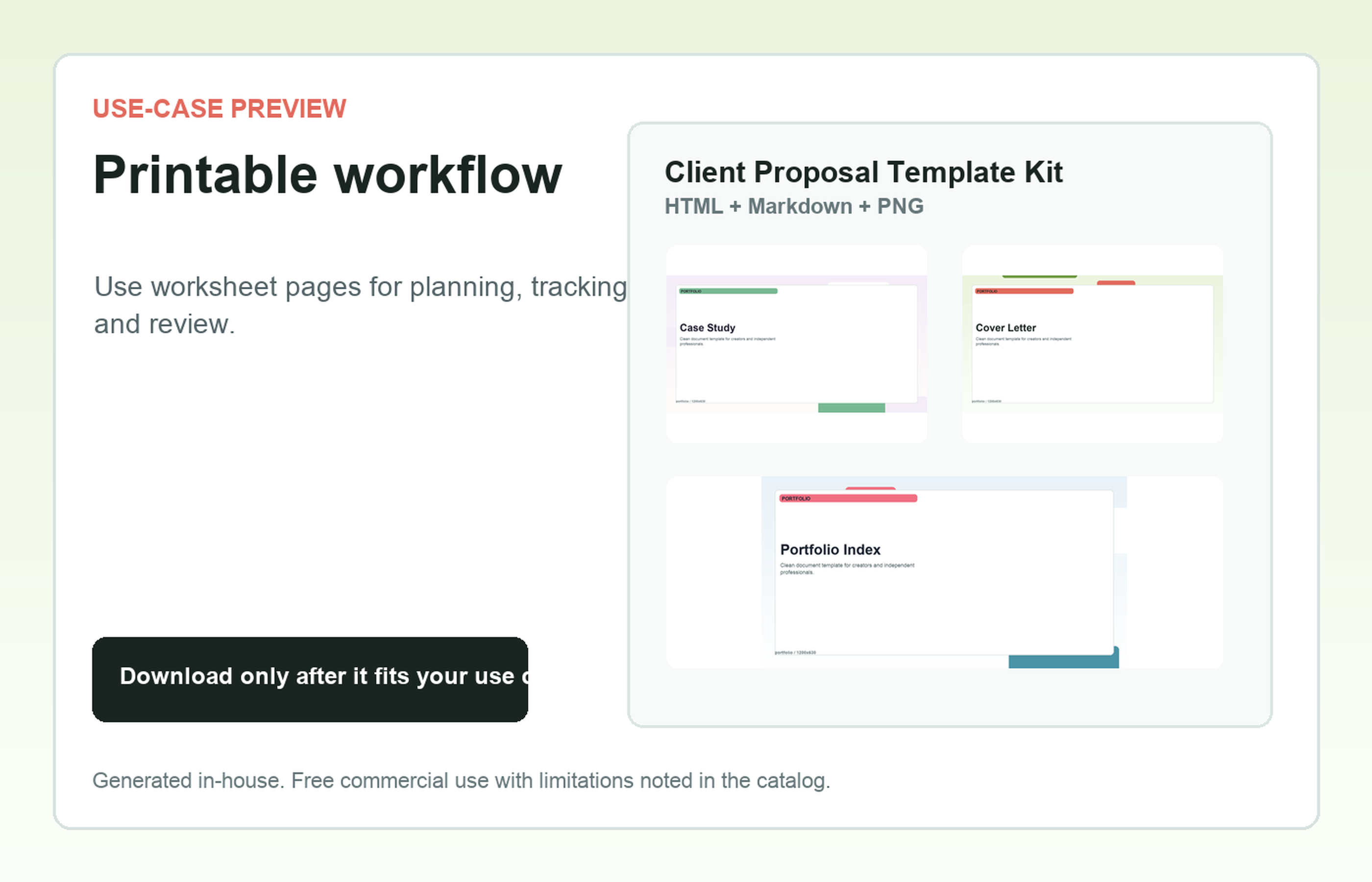 Client Proposal Template Kit Printable workflow use-case preview