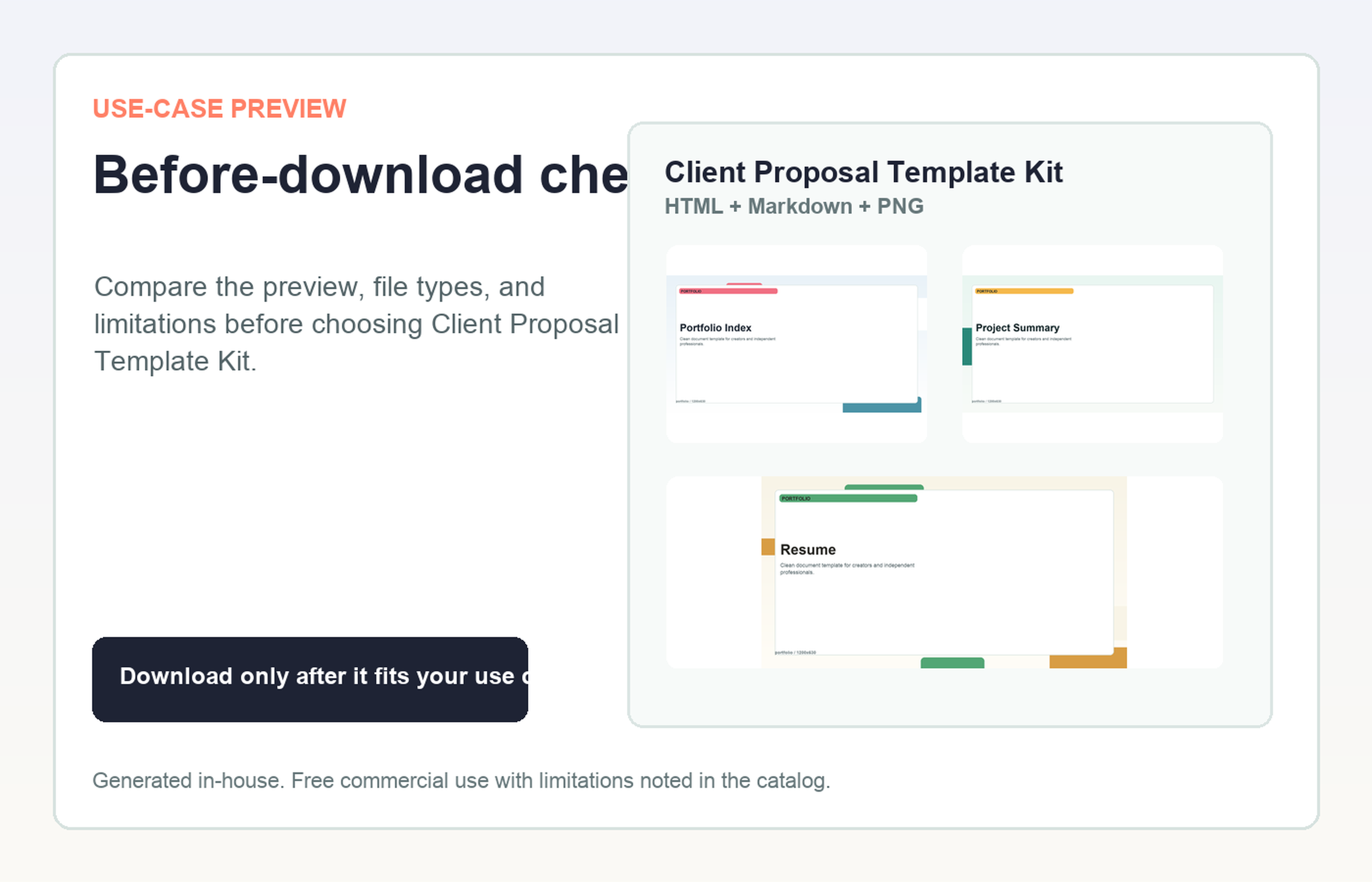 Client Proposal Template Kit Before-download check use-case preview