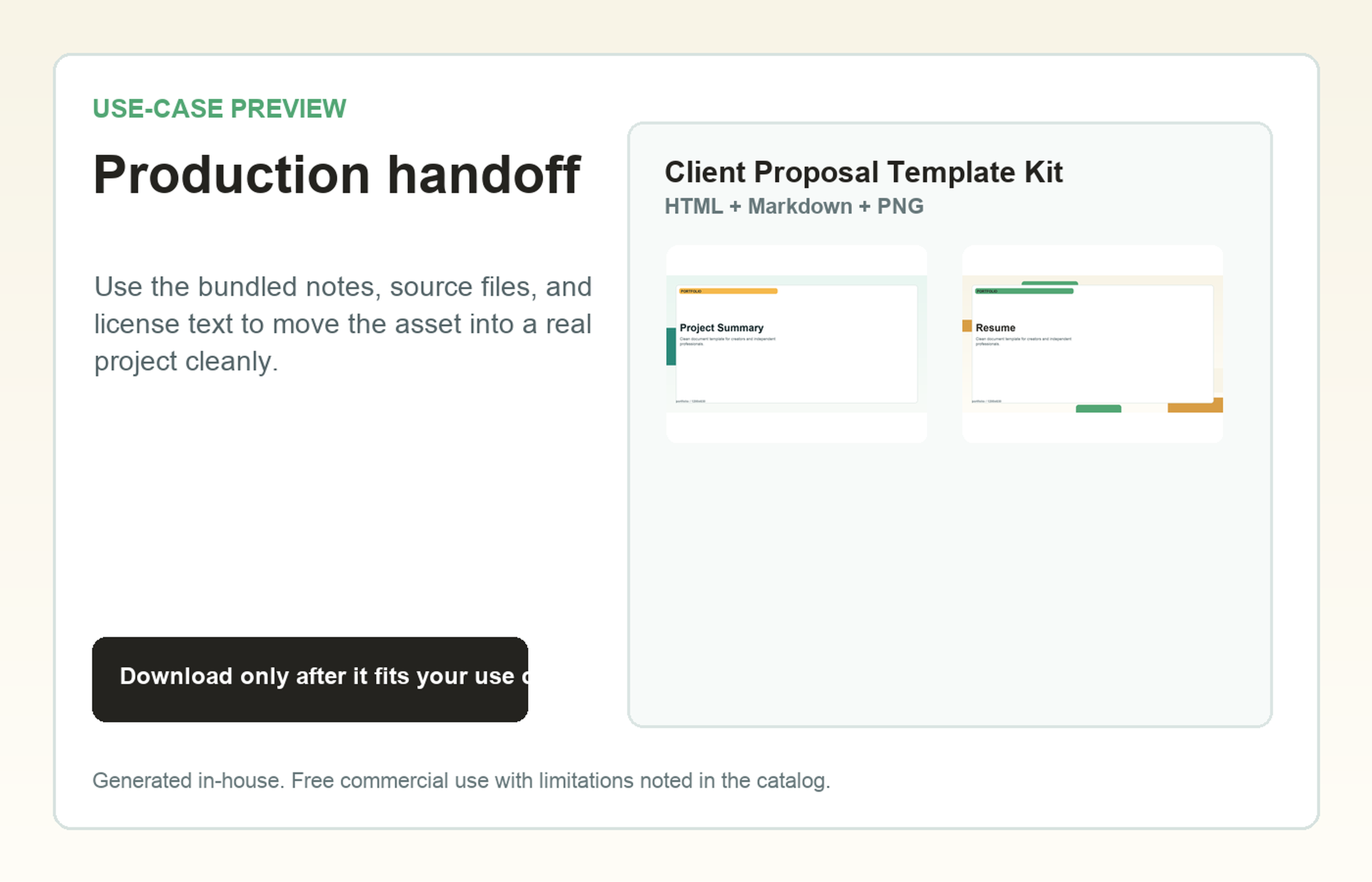 Client Proposal Template Kit Production handoff use-case preview