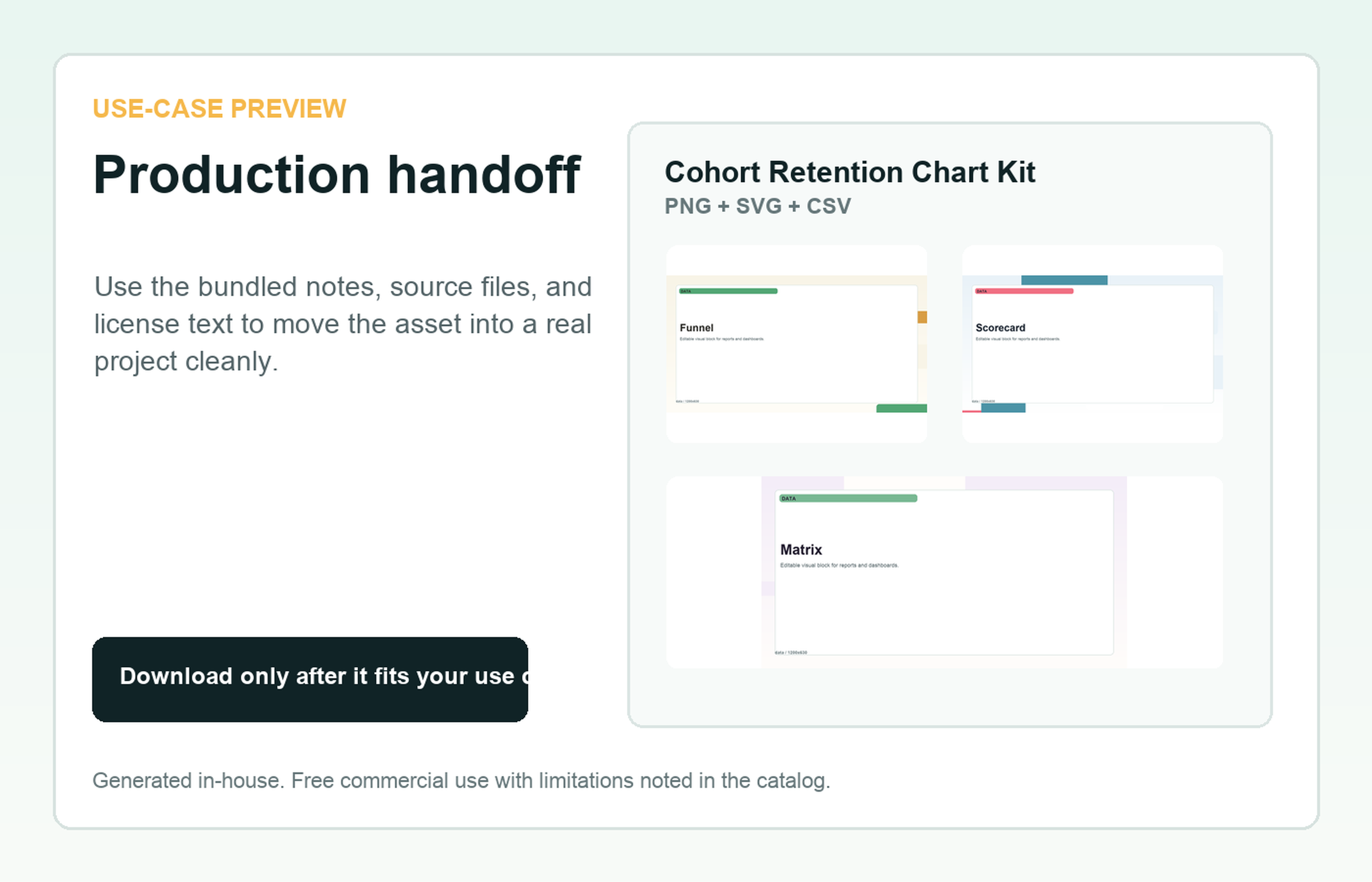 Cohort Retention Chart Kit Production handoff use-case preview