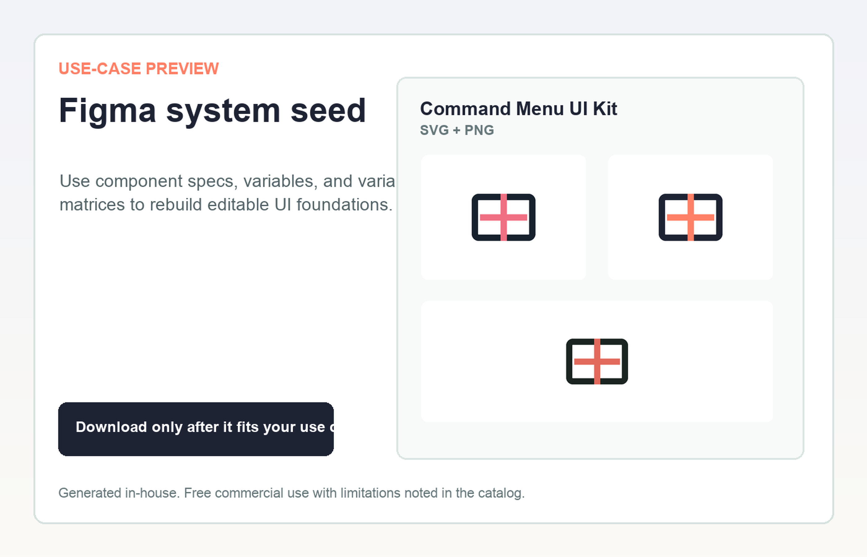 Command Menu UI Kit Figma system seed use-case preview