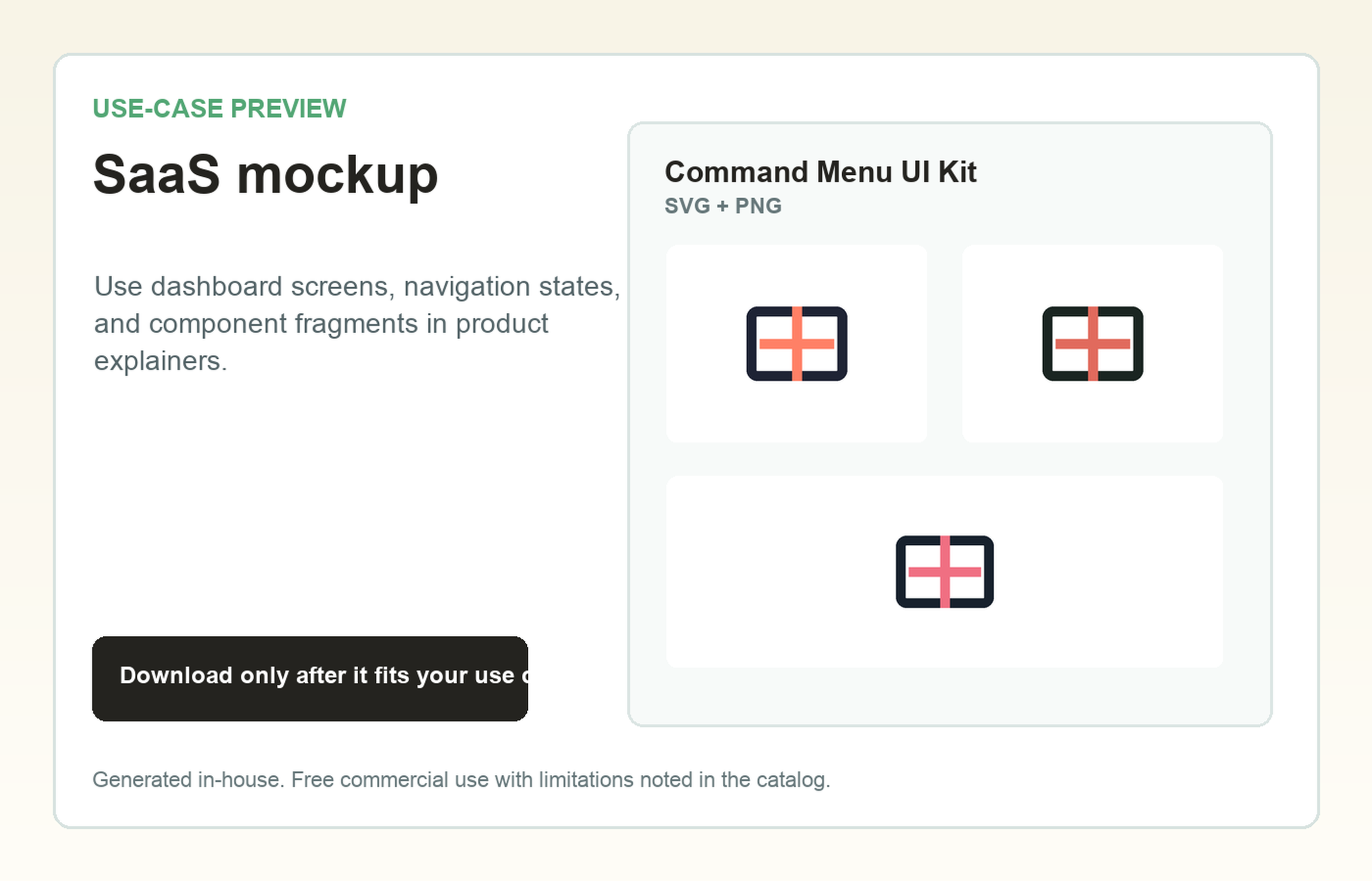 Command Menu UI Kit SaaS mockup use-case preview