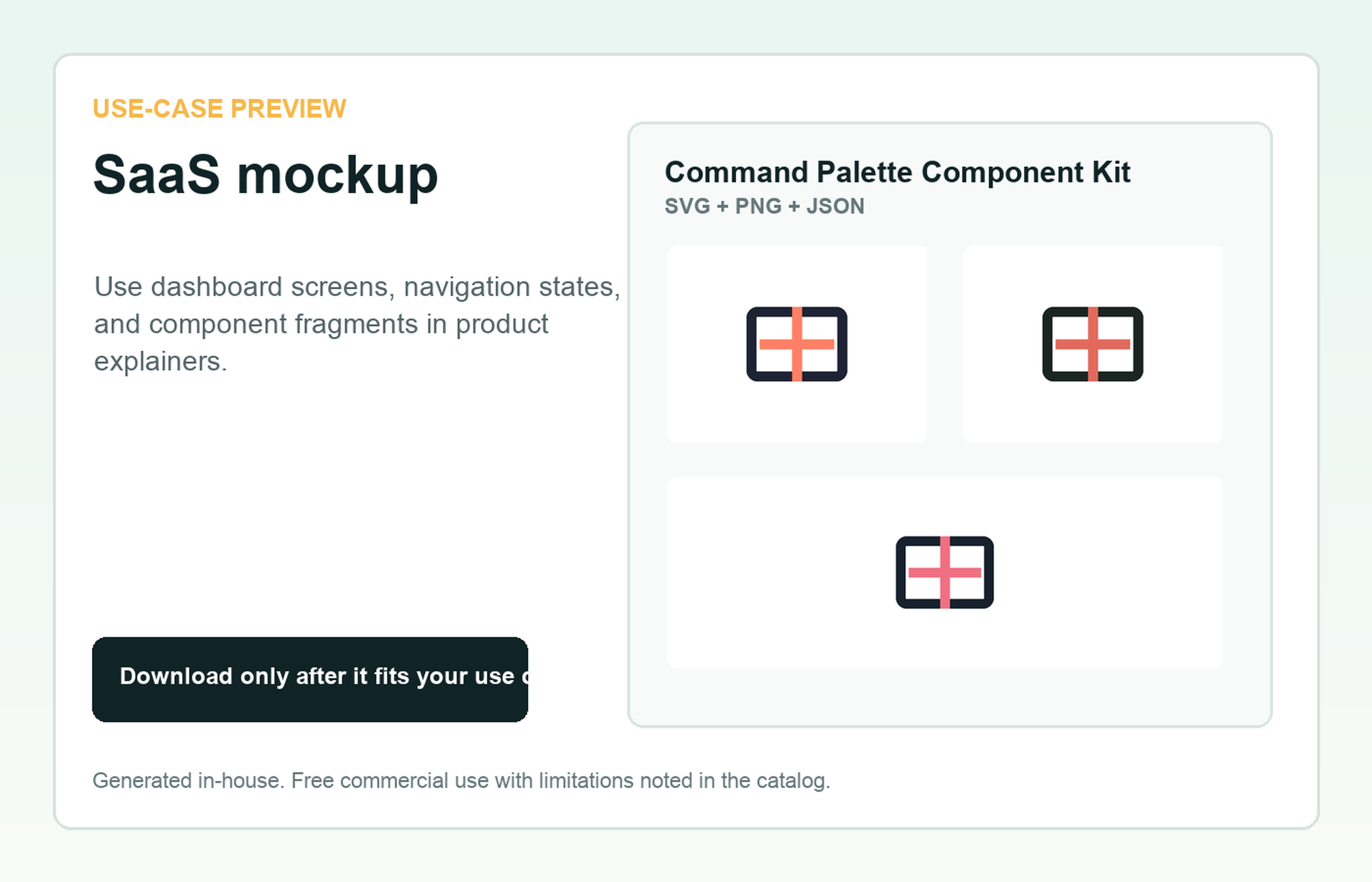 Command Palette Component Kit SaaS mockup use-case preview