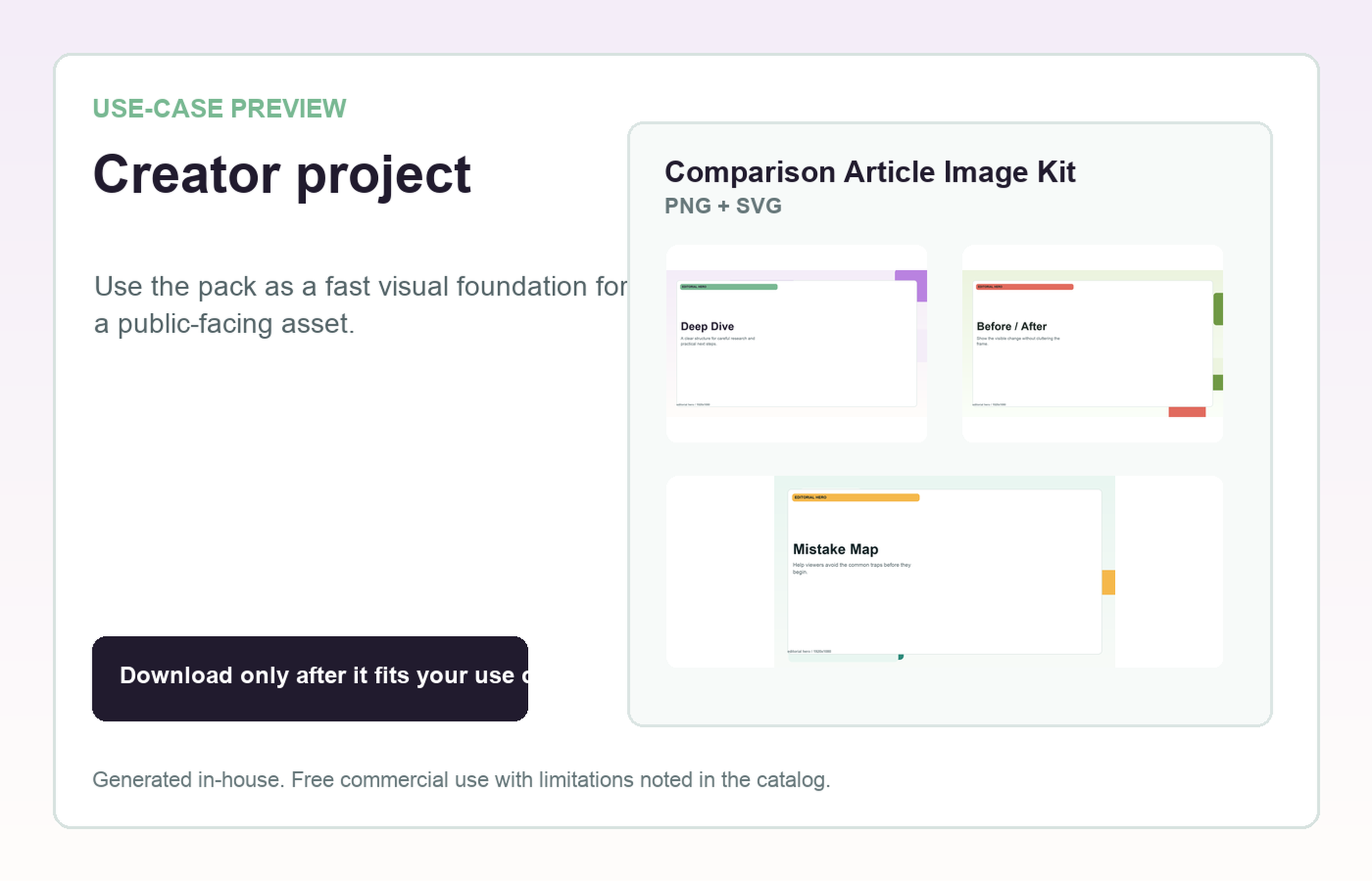 Comparison Article Image Kit Creator project use-case preview