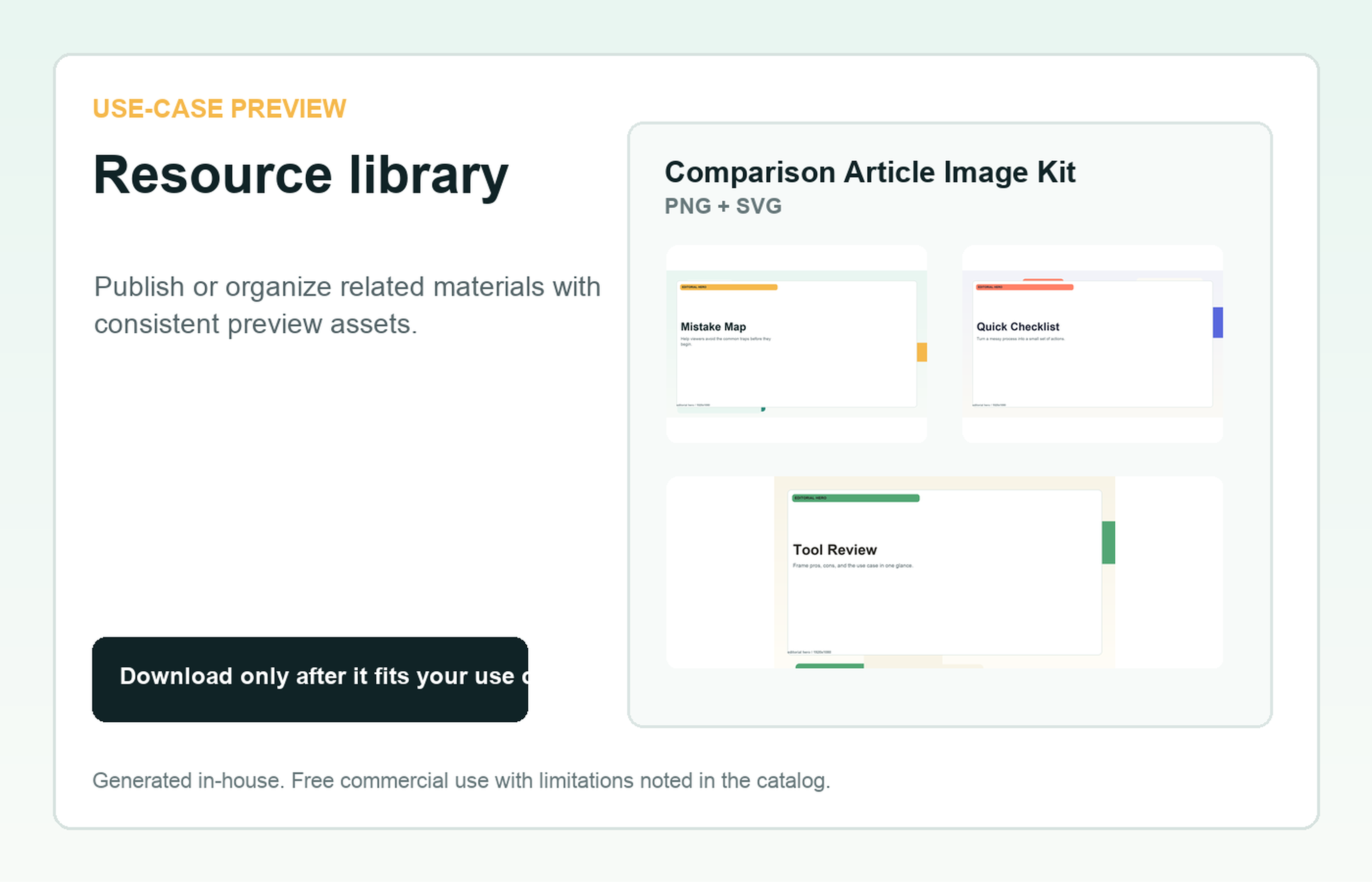 Comparison Article Image Kit Resource library use-case preview