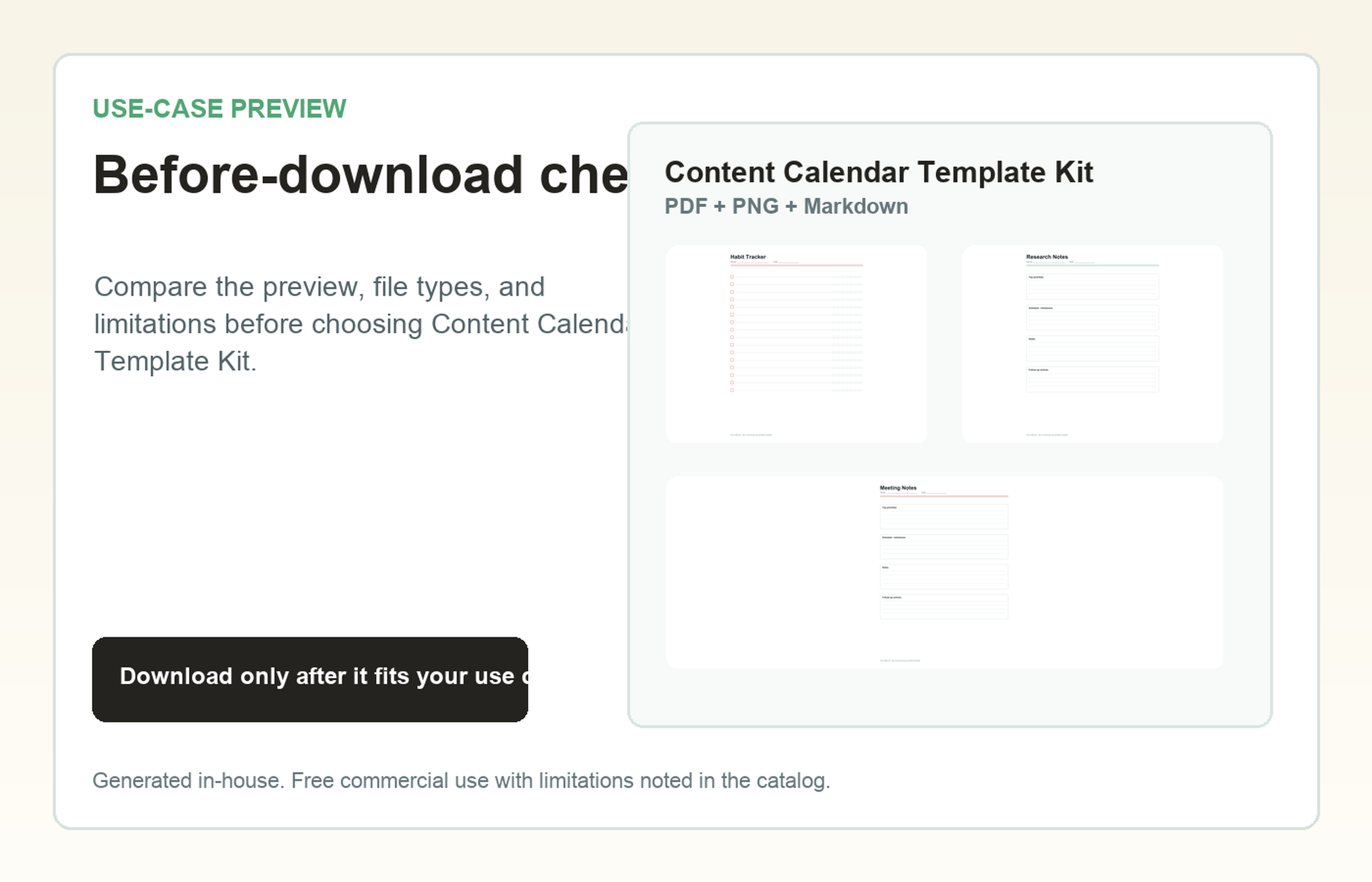 Content Calendar Template Kit Before-download check use-case preview