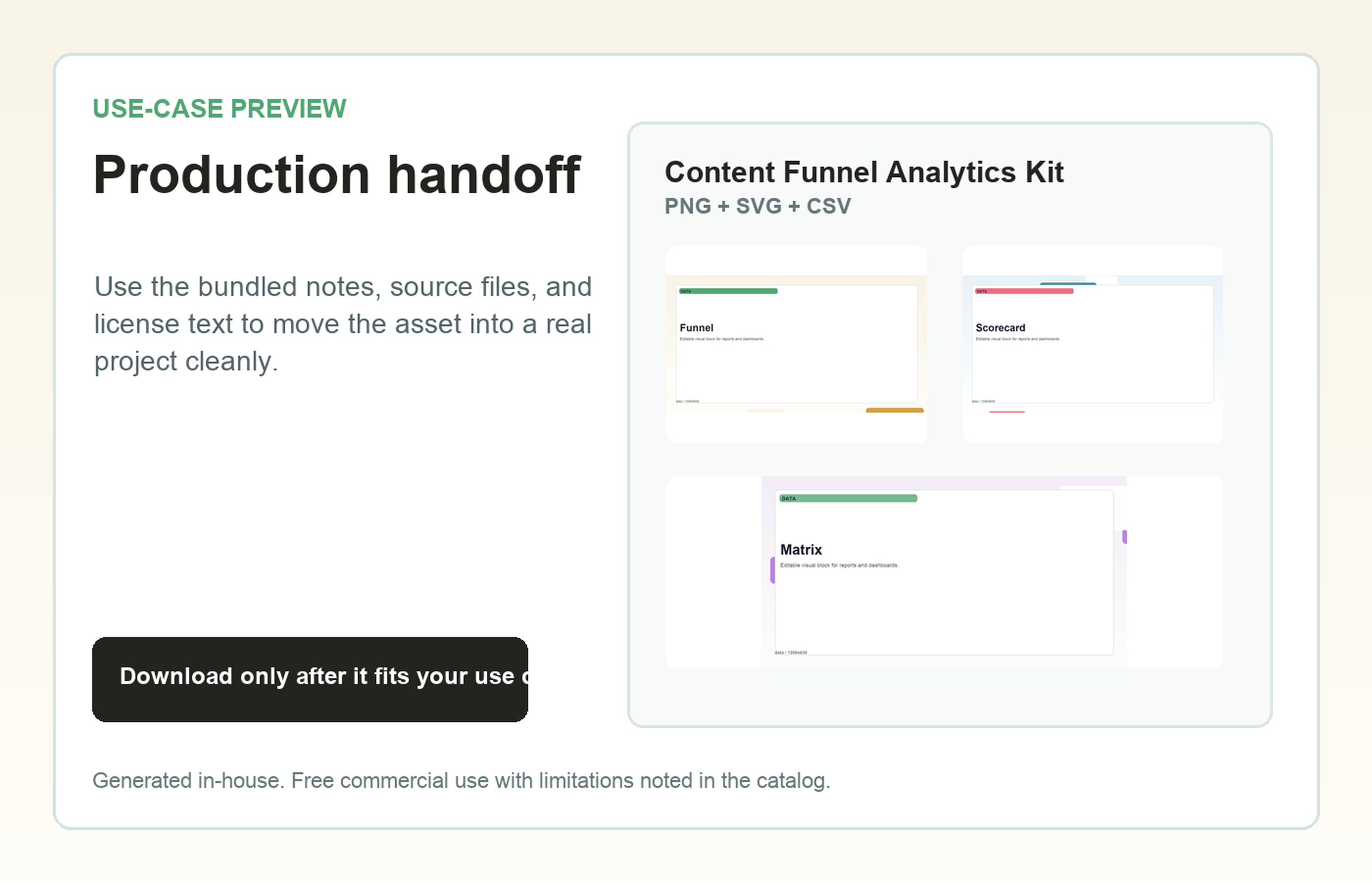 Content Funnel Analytics Kit Production handoff use-case preview
