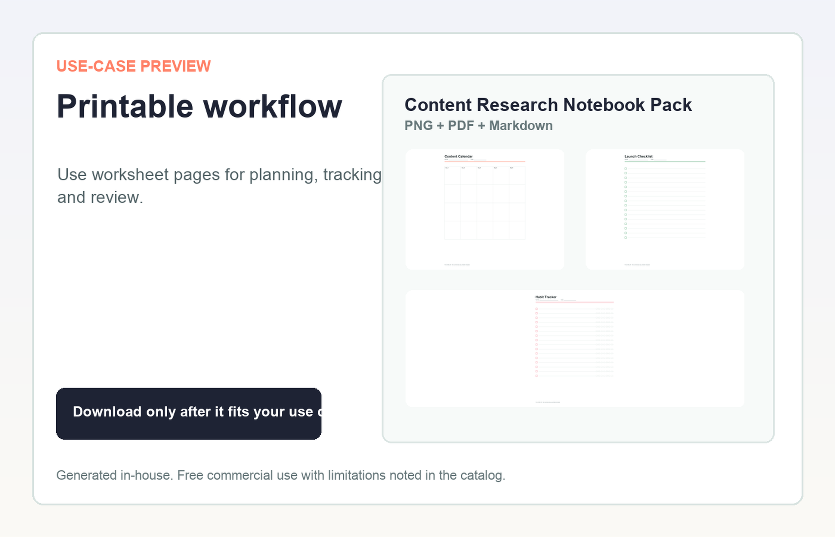 Content Research Notebook Pack Printable workflow use-case preview