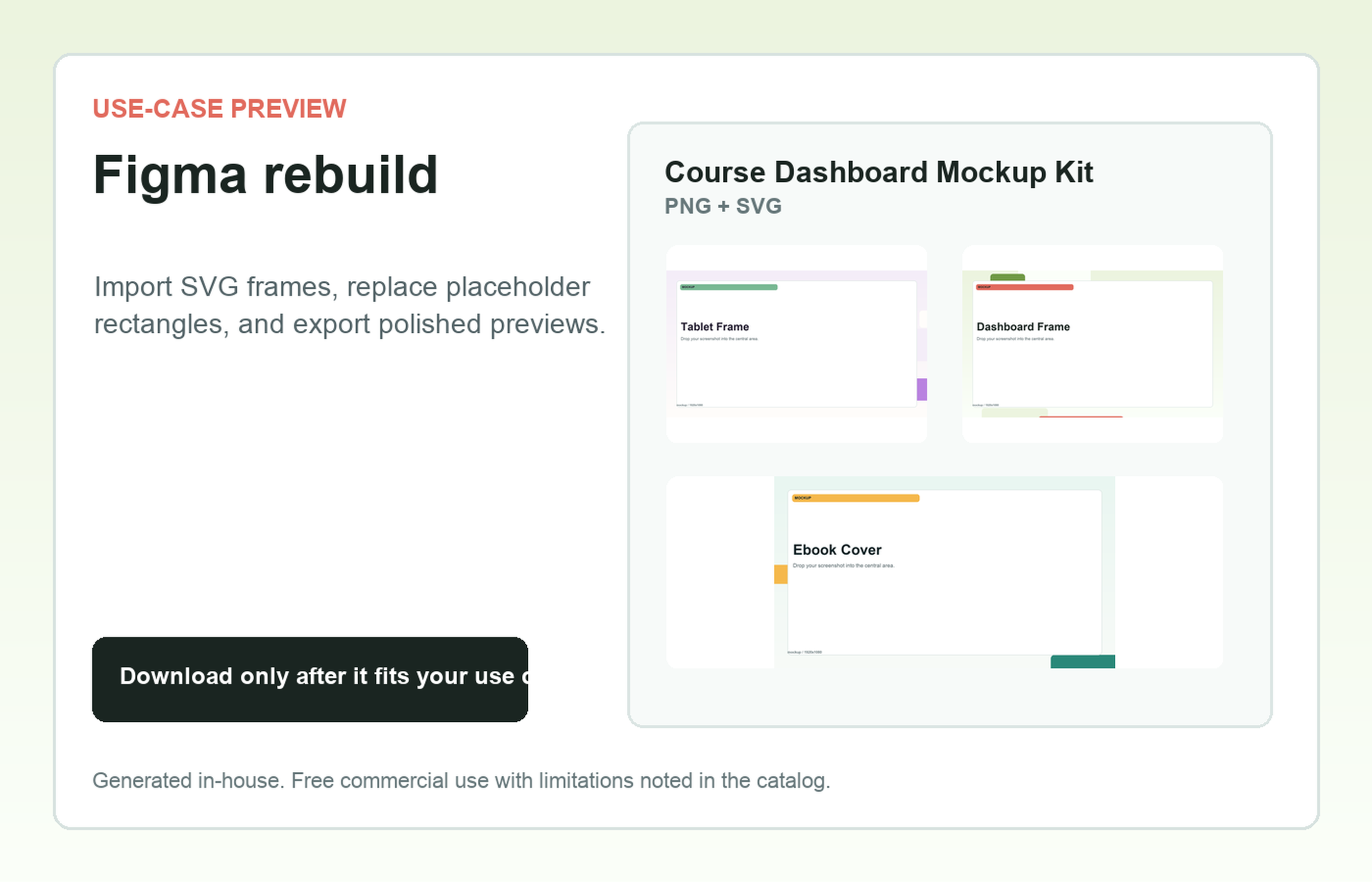 Course Dashboard Mockup Kit Figma rebuild use-case preview