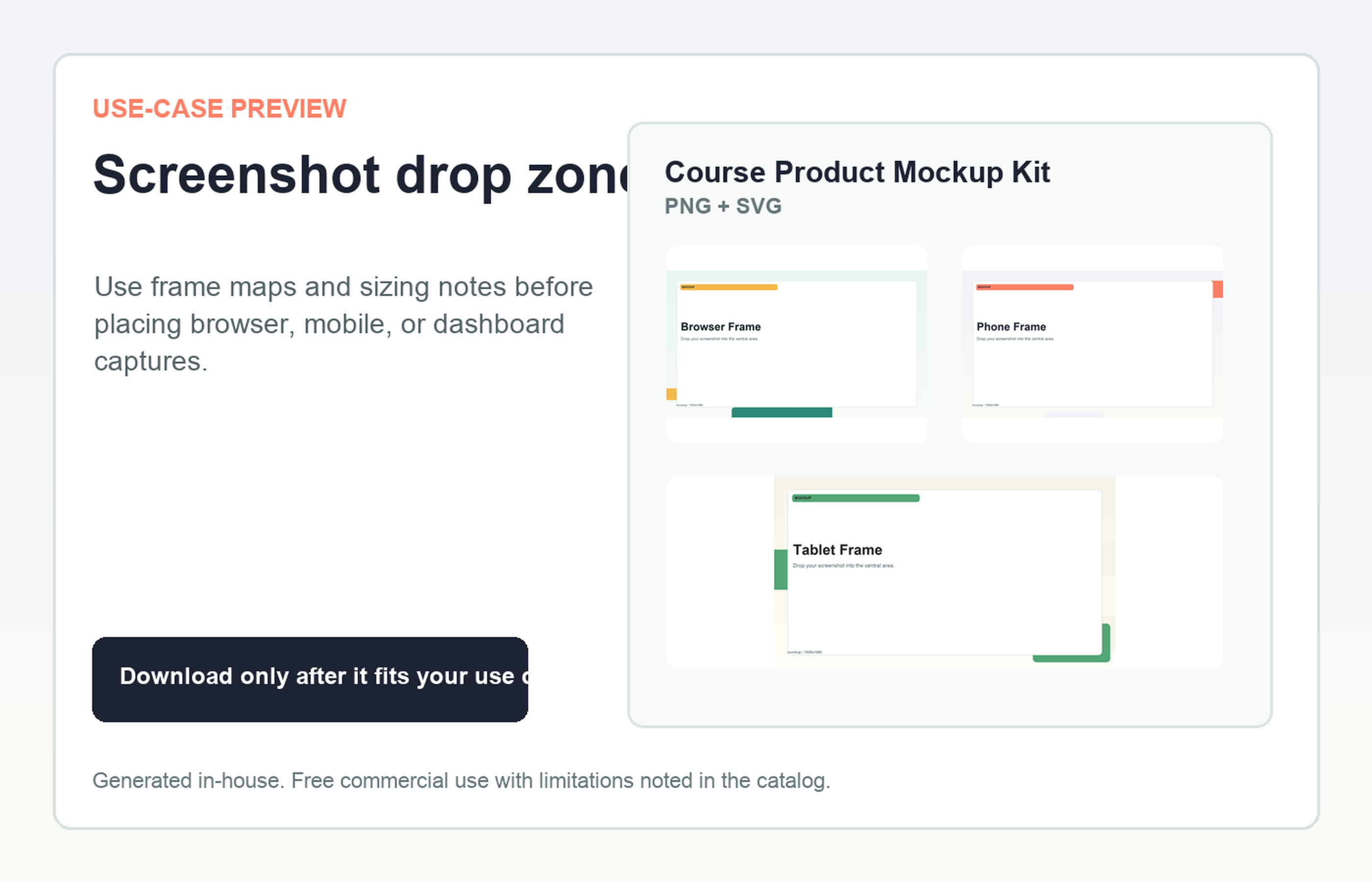 Course Product Mockup Kit Screenshot drop zone use-case preview