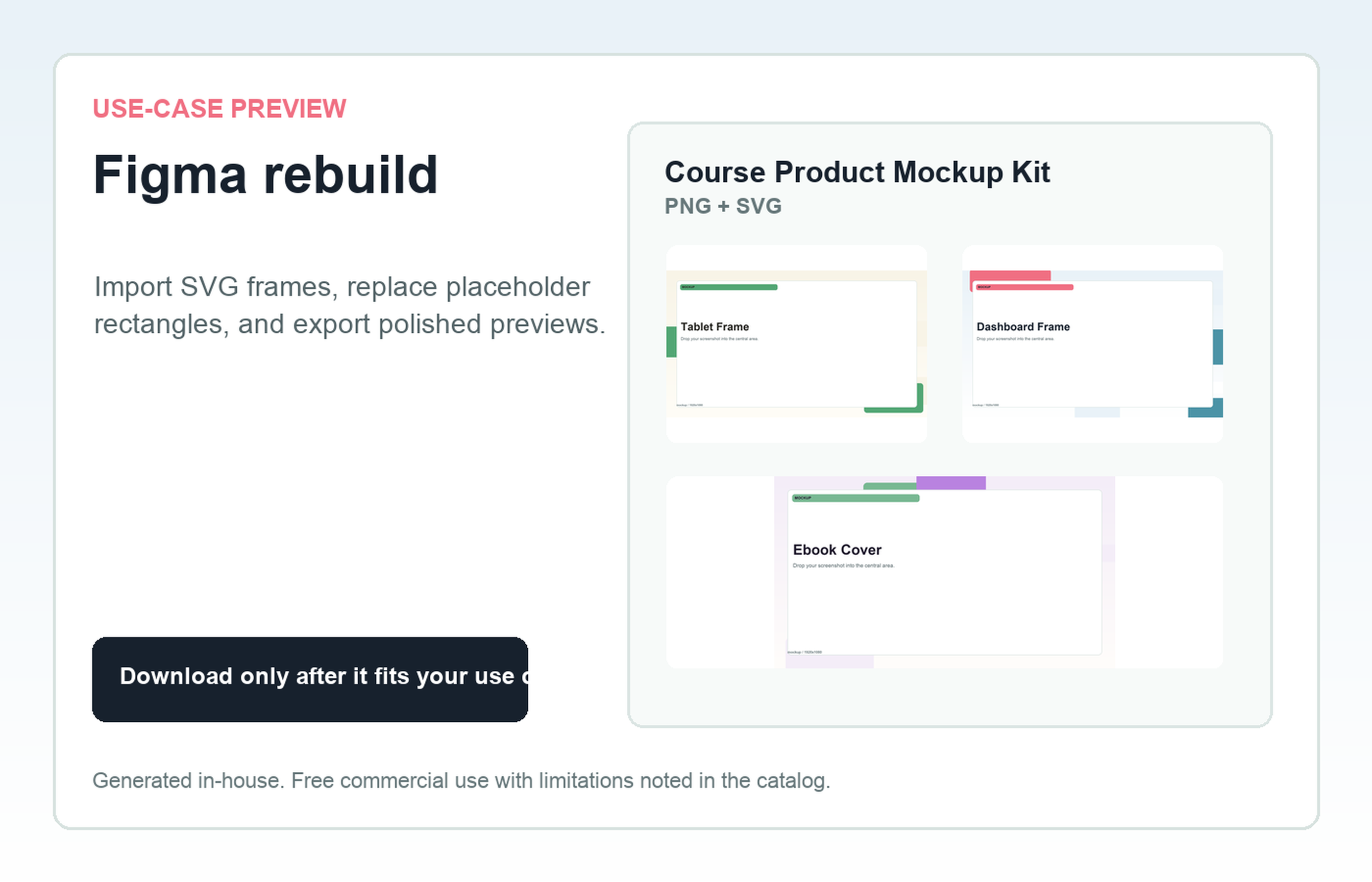 Course Product Mockup Kit Figma rebuild use-case preview