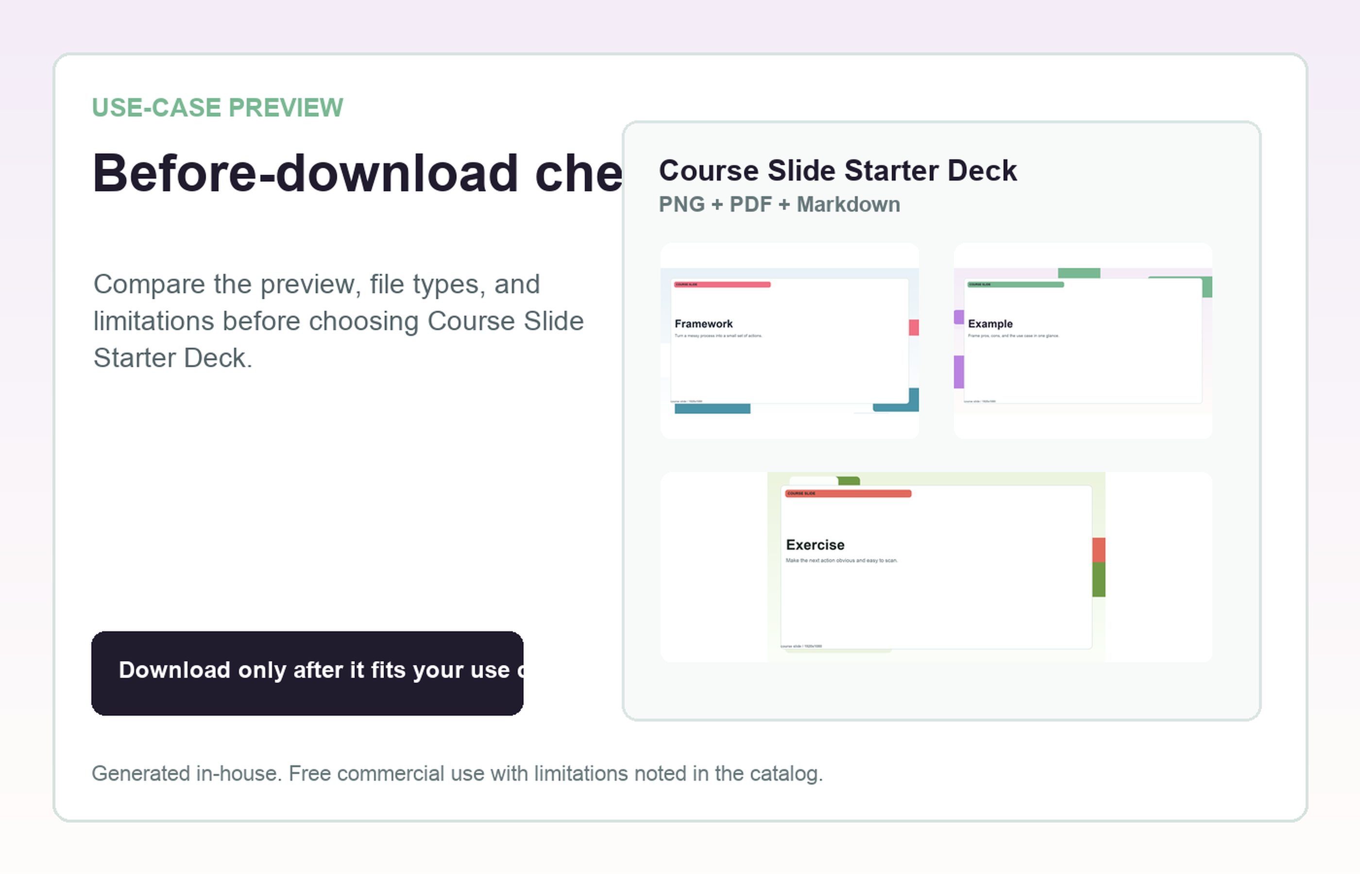 Course Slide Starter Deck Before-download check use-case preview