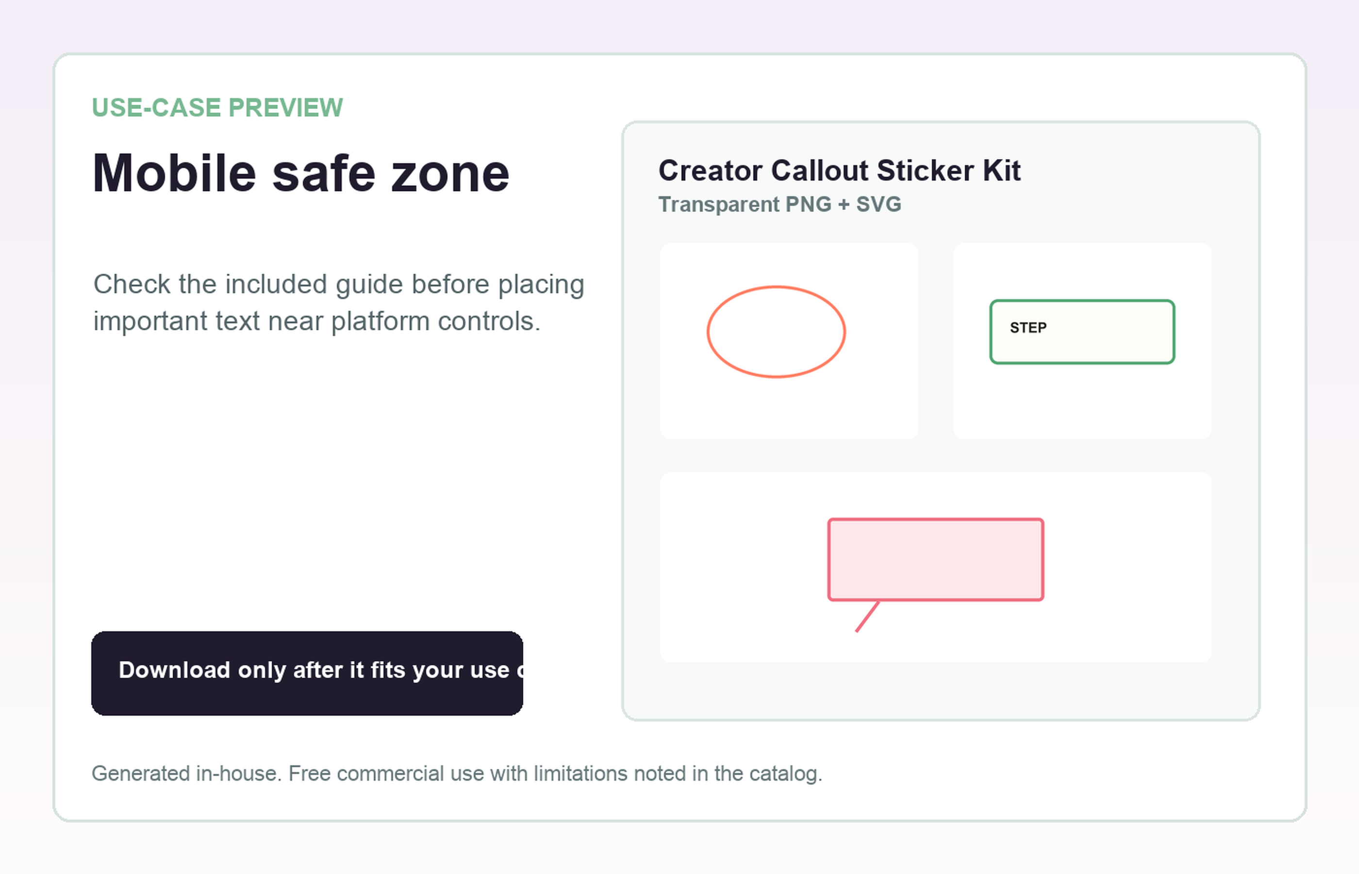 Creator Callout Sticker Kit Mobile safe zone use-case preview