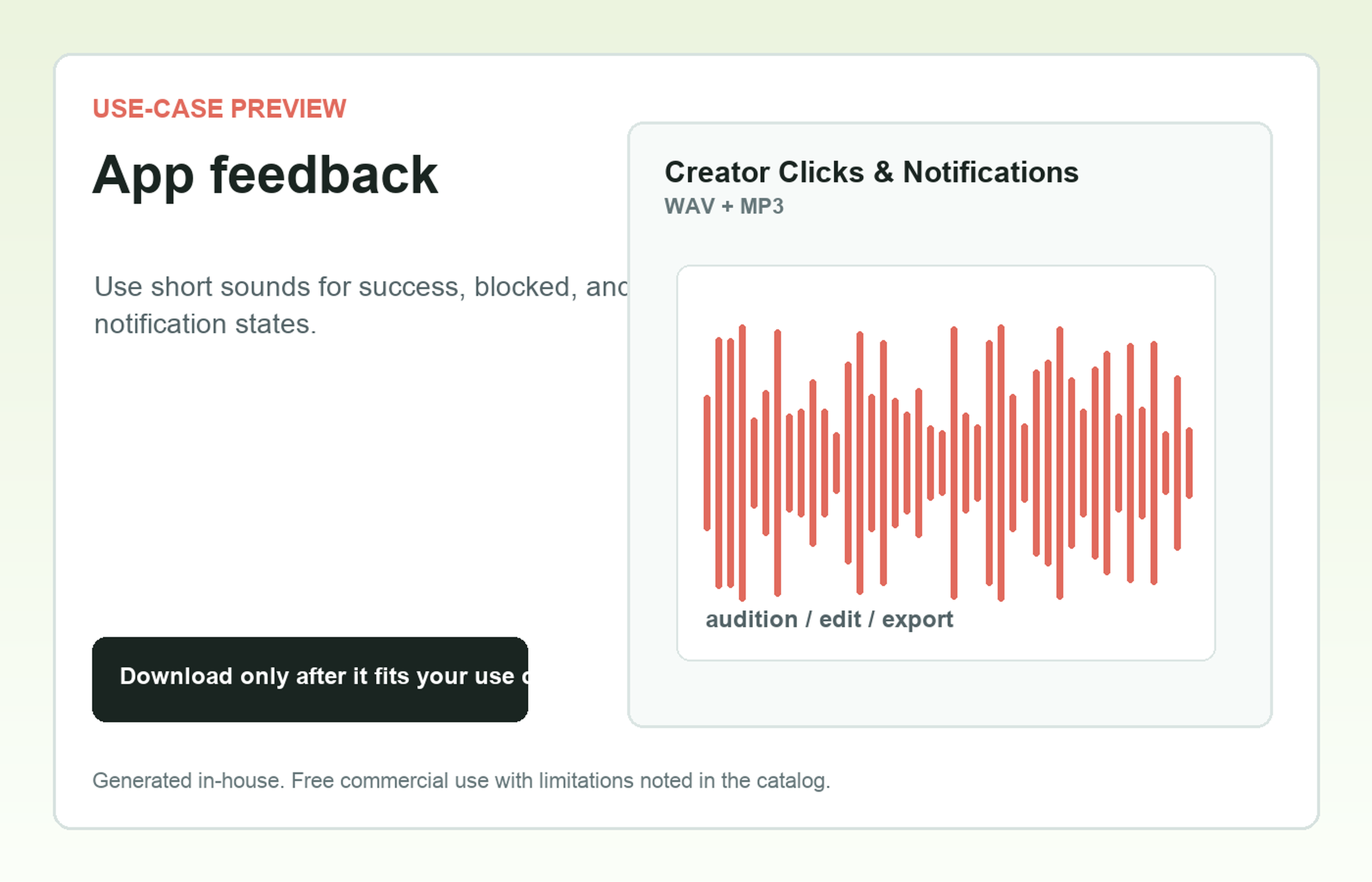 Creator Clicks & Notifications App feedback use-case preview