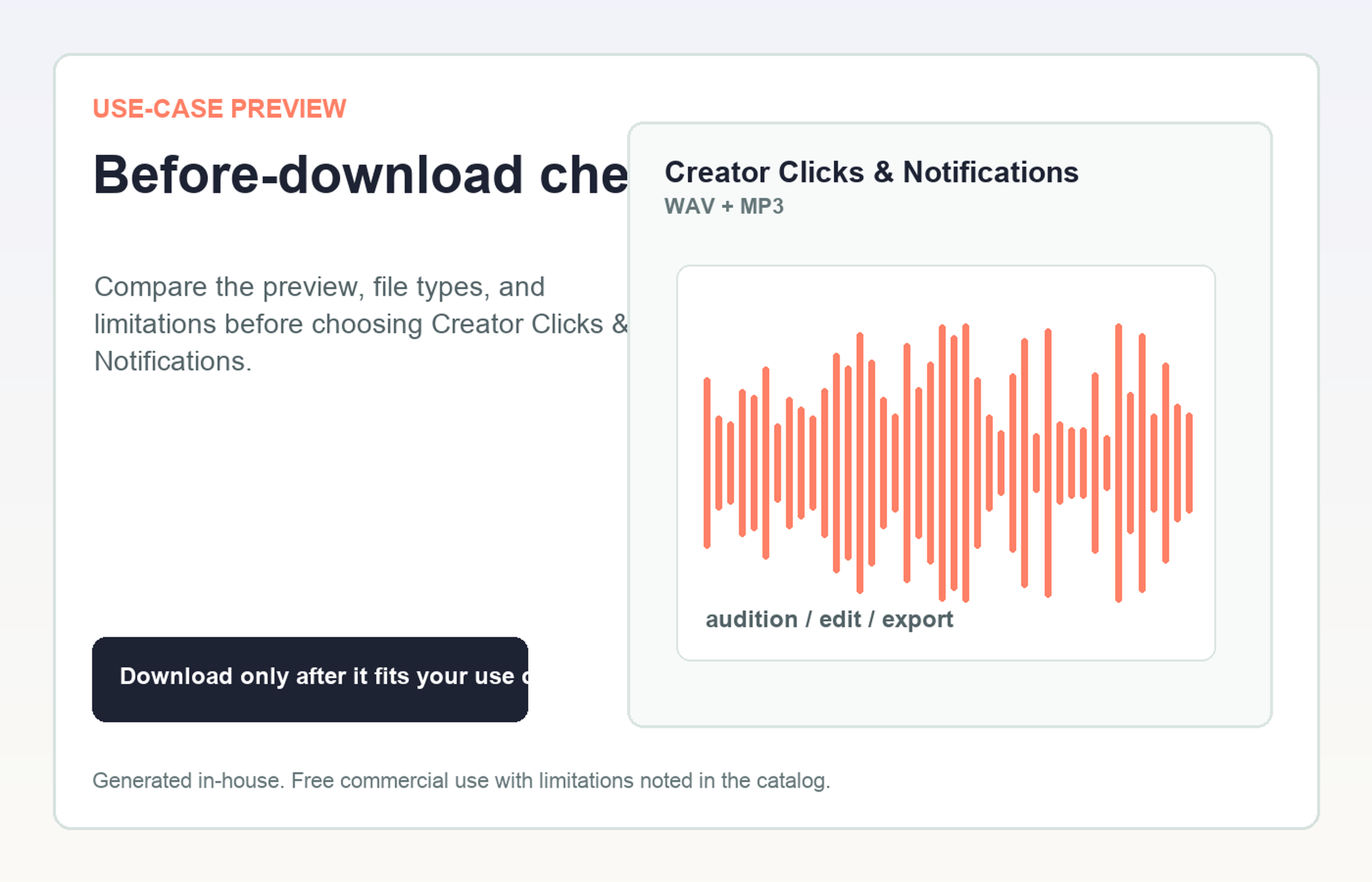 Creator Clicks & Notifications Before-download check use-case preview