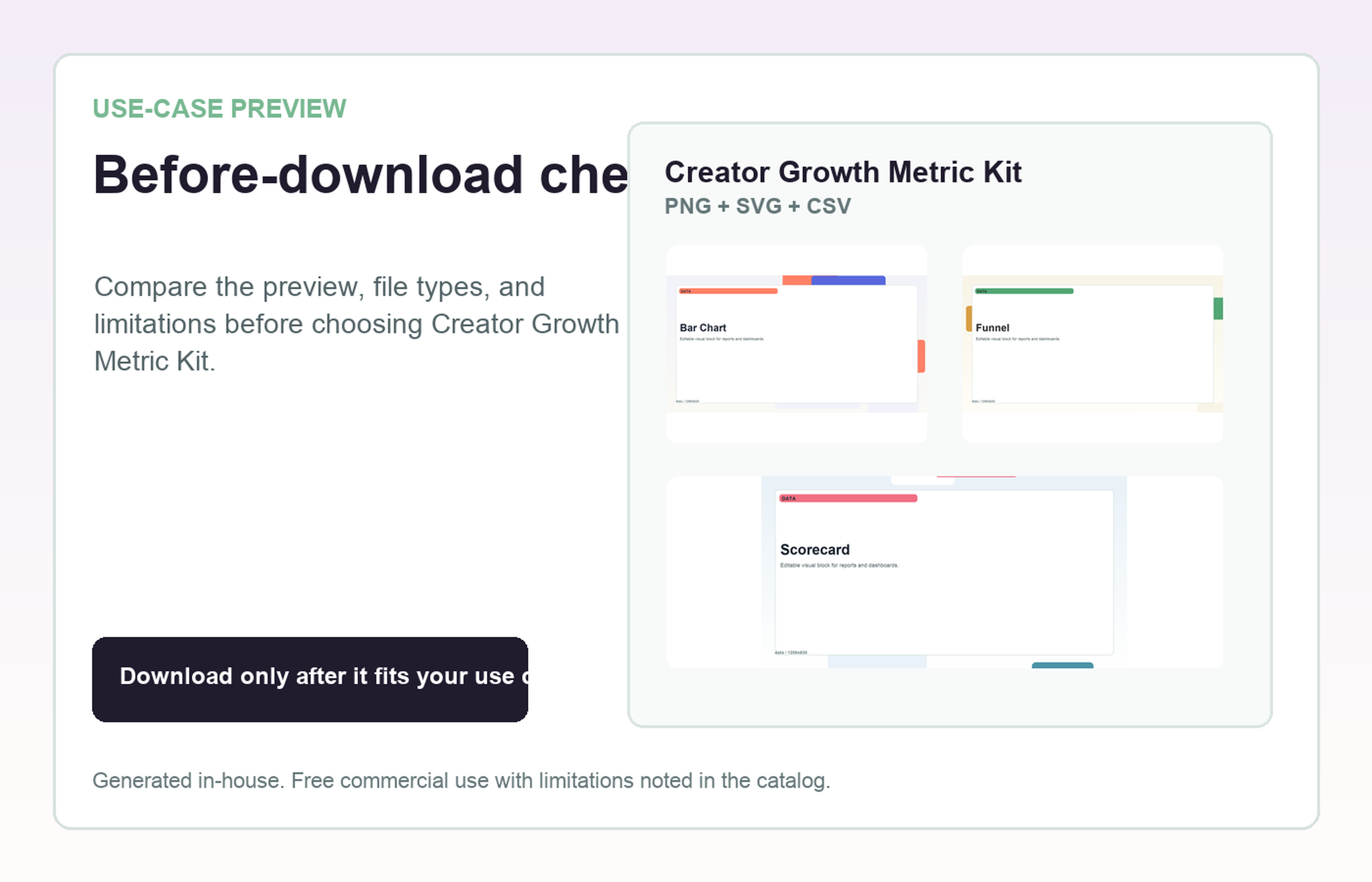 Creator Growth Metric Kit Before-download check use-case preview