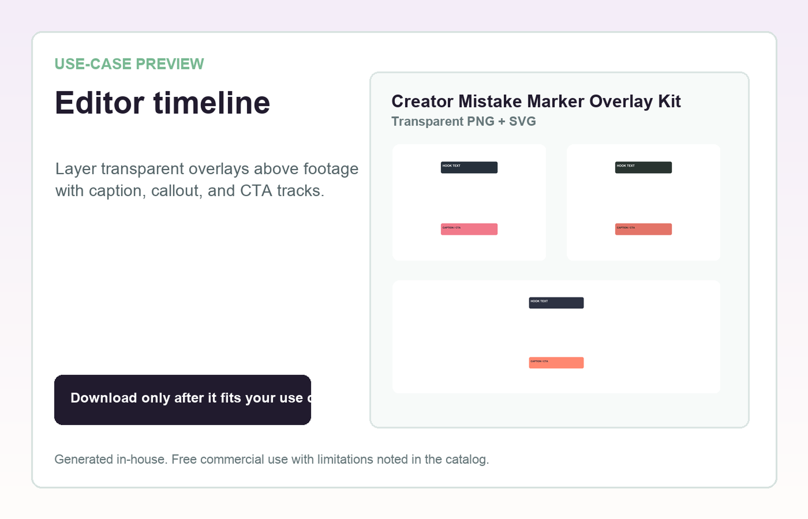 Creator Mistake Marker Overlay Kit Editor timeline use-case preview