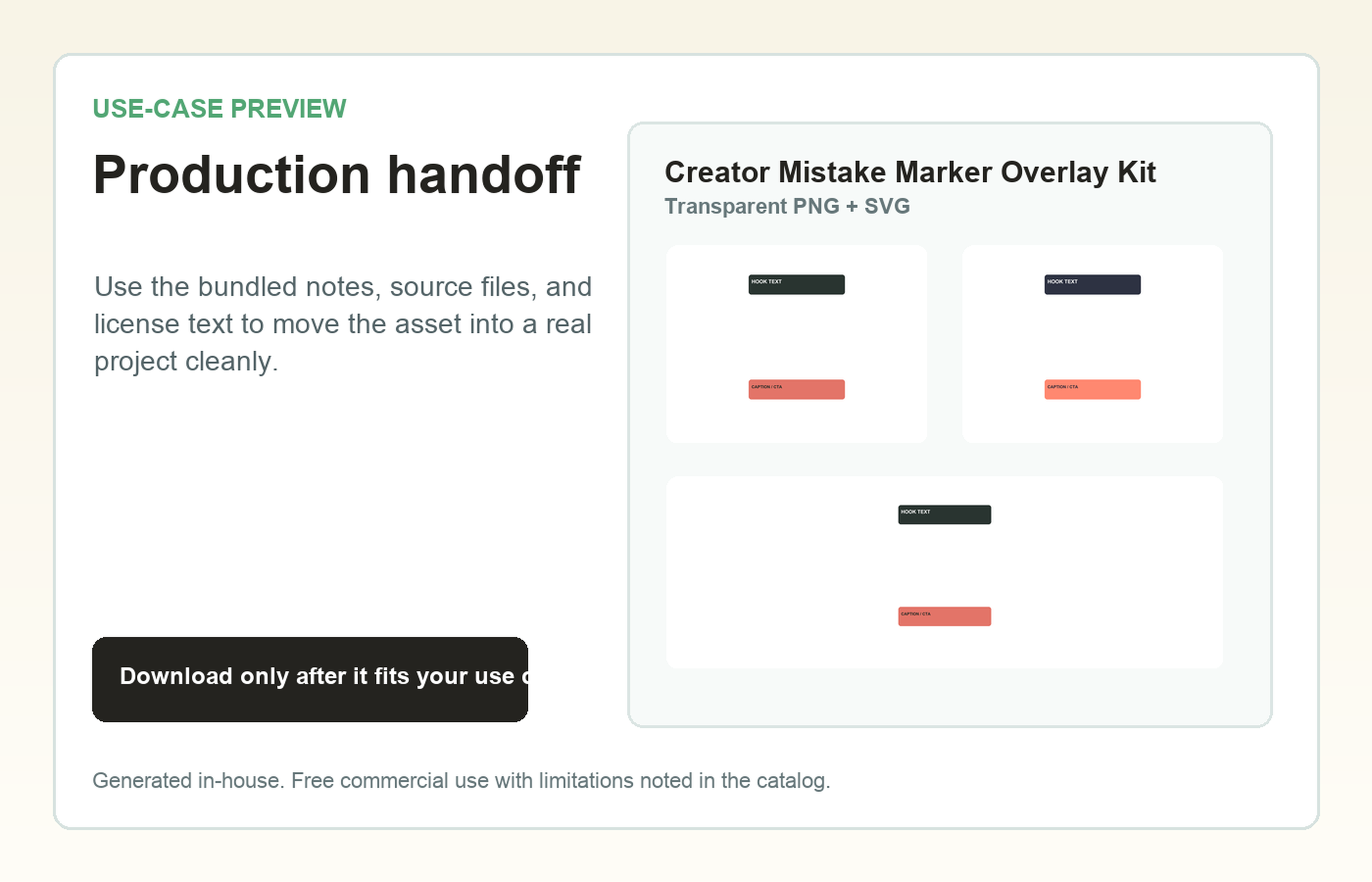 Creator Mistake Marker Overlay Kit Production handoff use-case preview