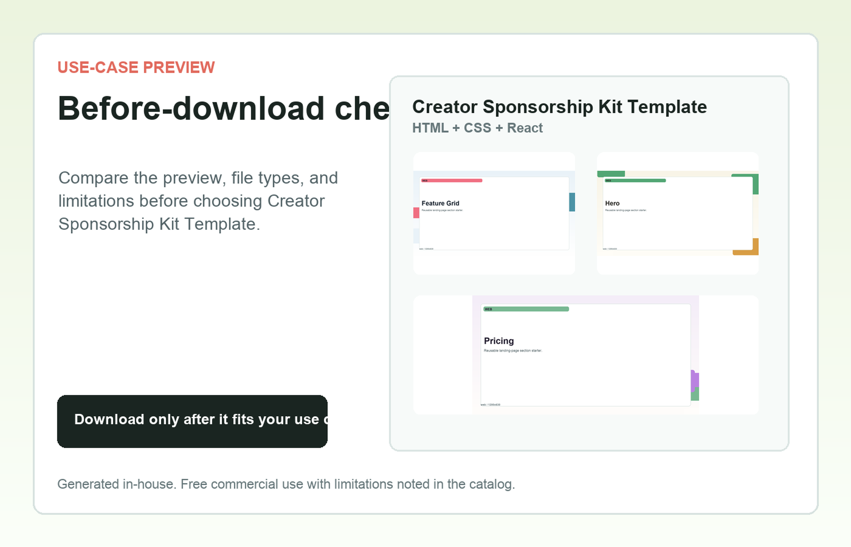 Creator Sponsorship Kit Template Before-download check use-case preview