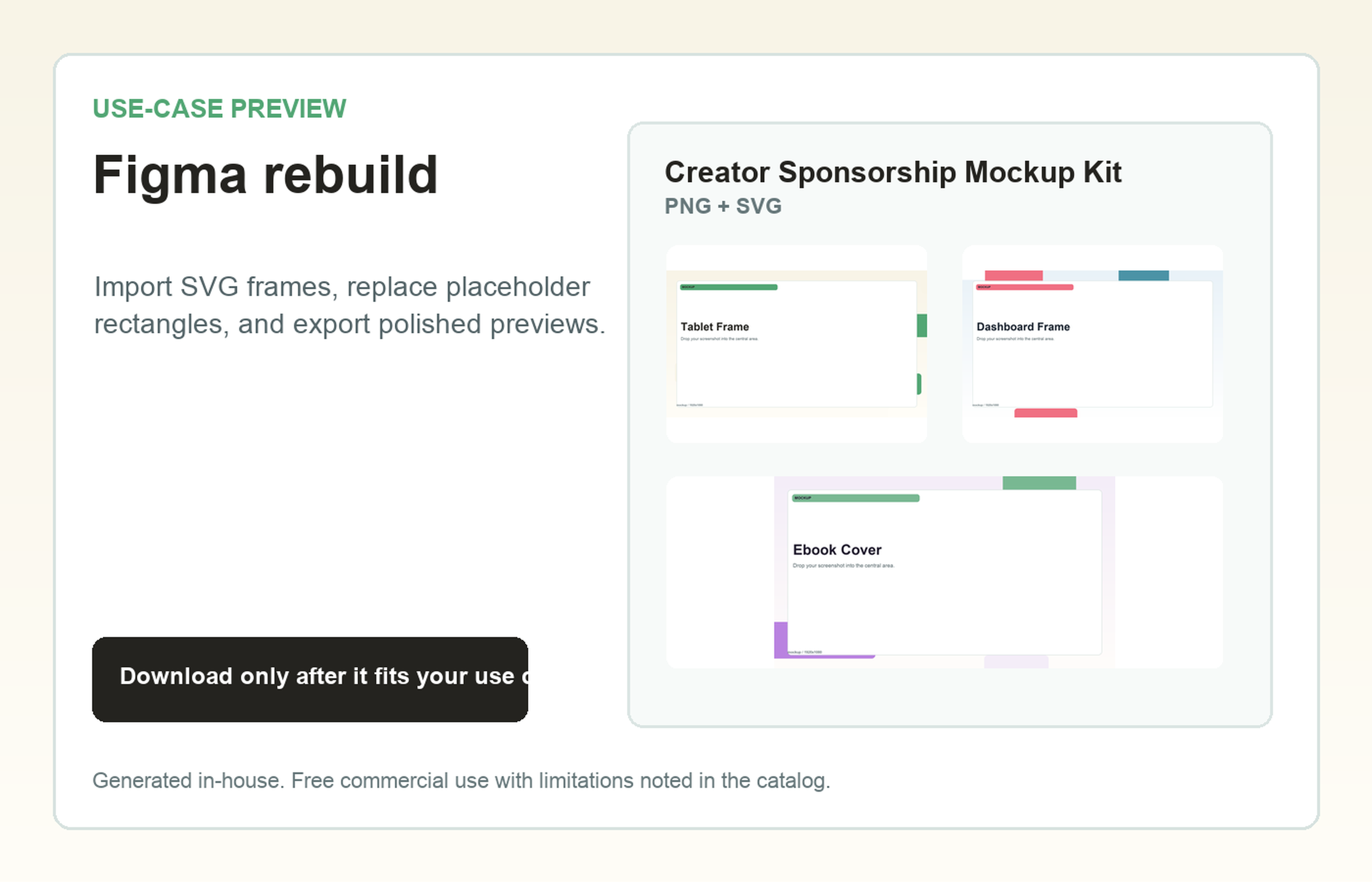 Creator Sponsorship Mockup Kit Figma rebuild use-case preview