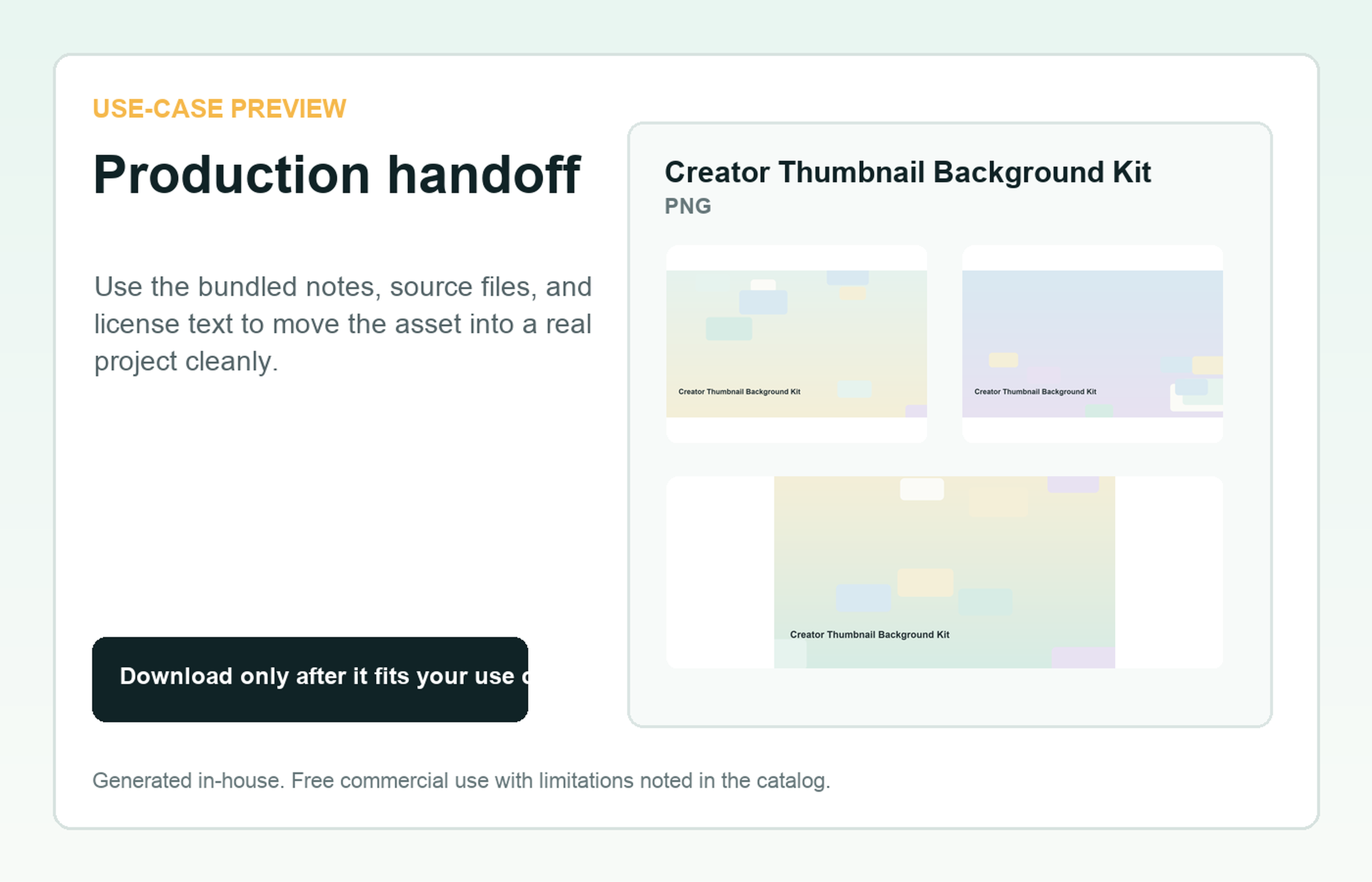 Creator Thumbnail Background Kit Production handoff use-case preview