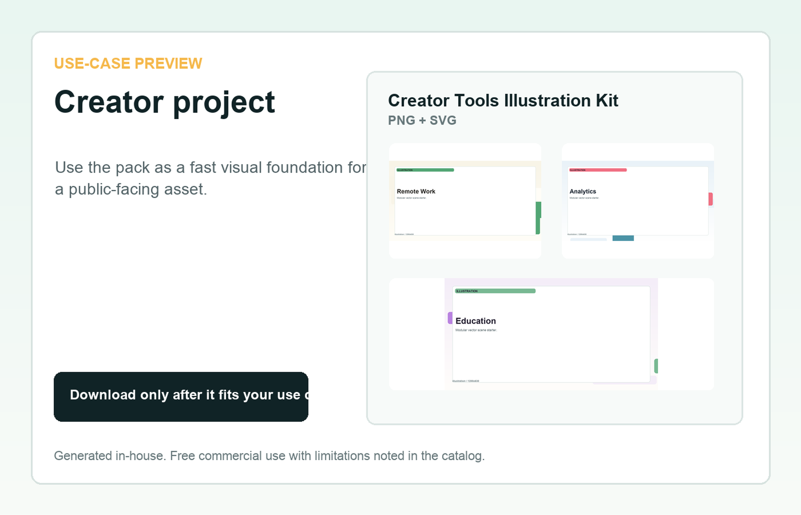 Creator Tools Illustration Kit Creator project use-case preview
