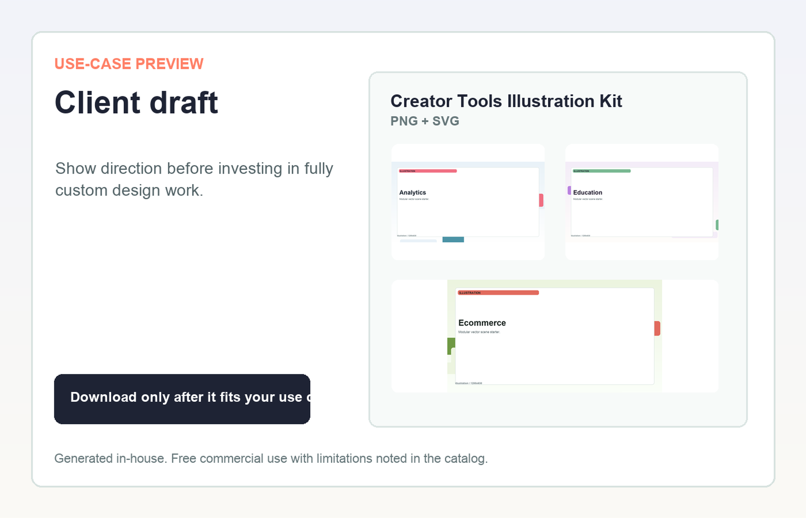 Creator Tools Illustration Kit Client draft use-case preview