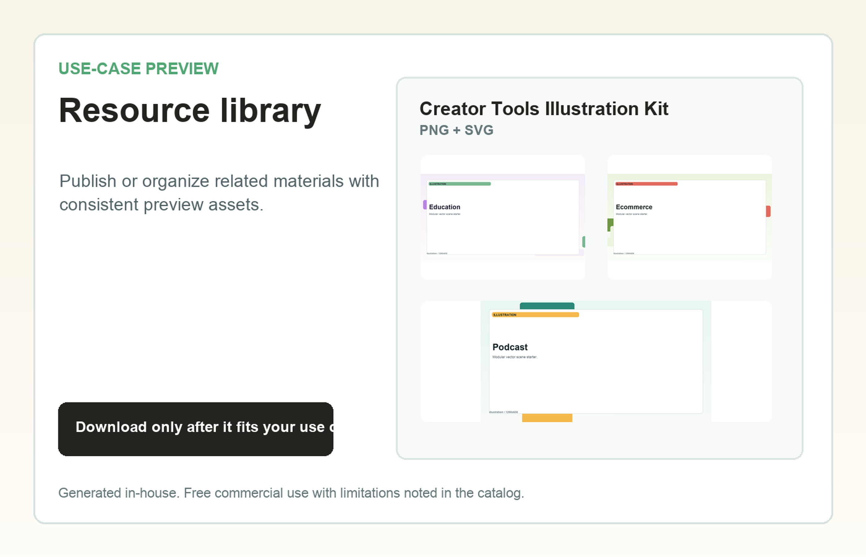 Creator Tools Illustration Kit Resource library use-case preview
