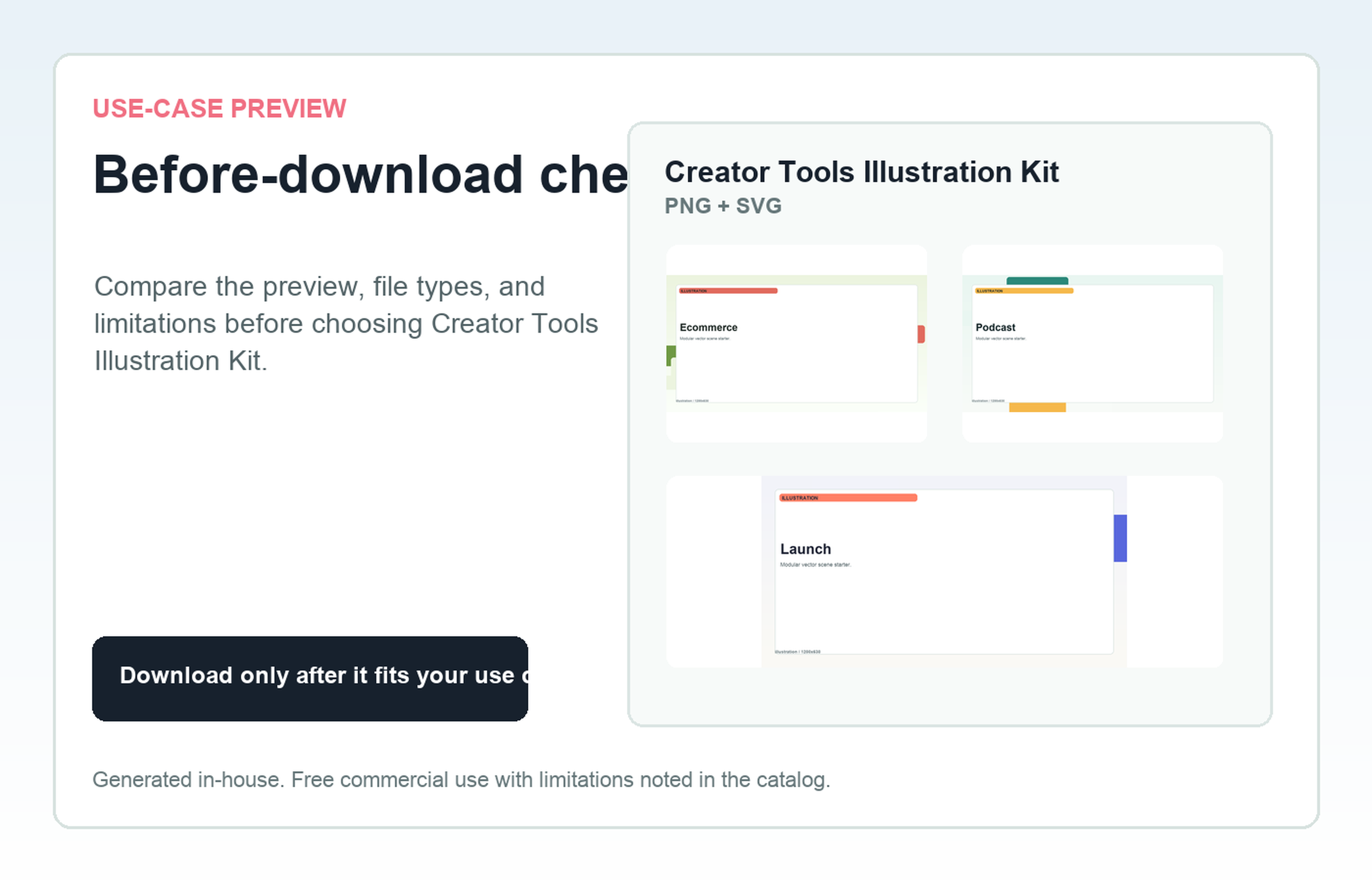 Creator Tools Illustration Kit Before-download check use-case preview