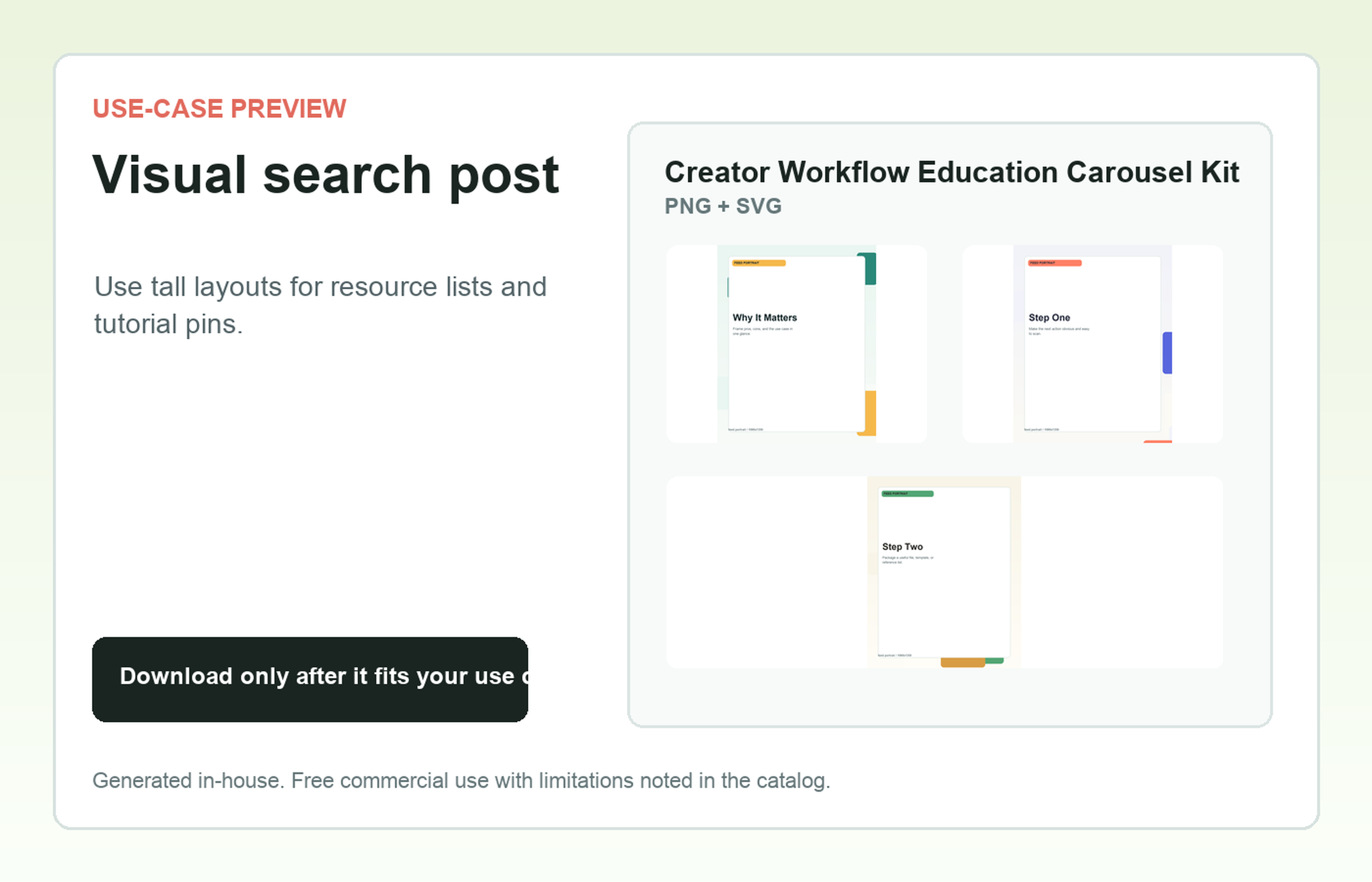 Creator Workflow Education Carousel Kit Visual search post use-case preview