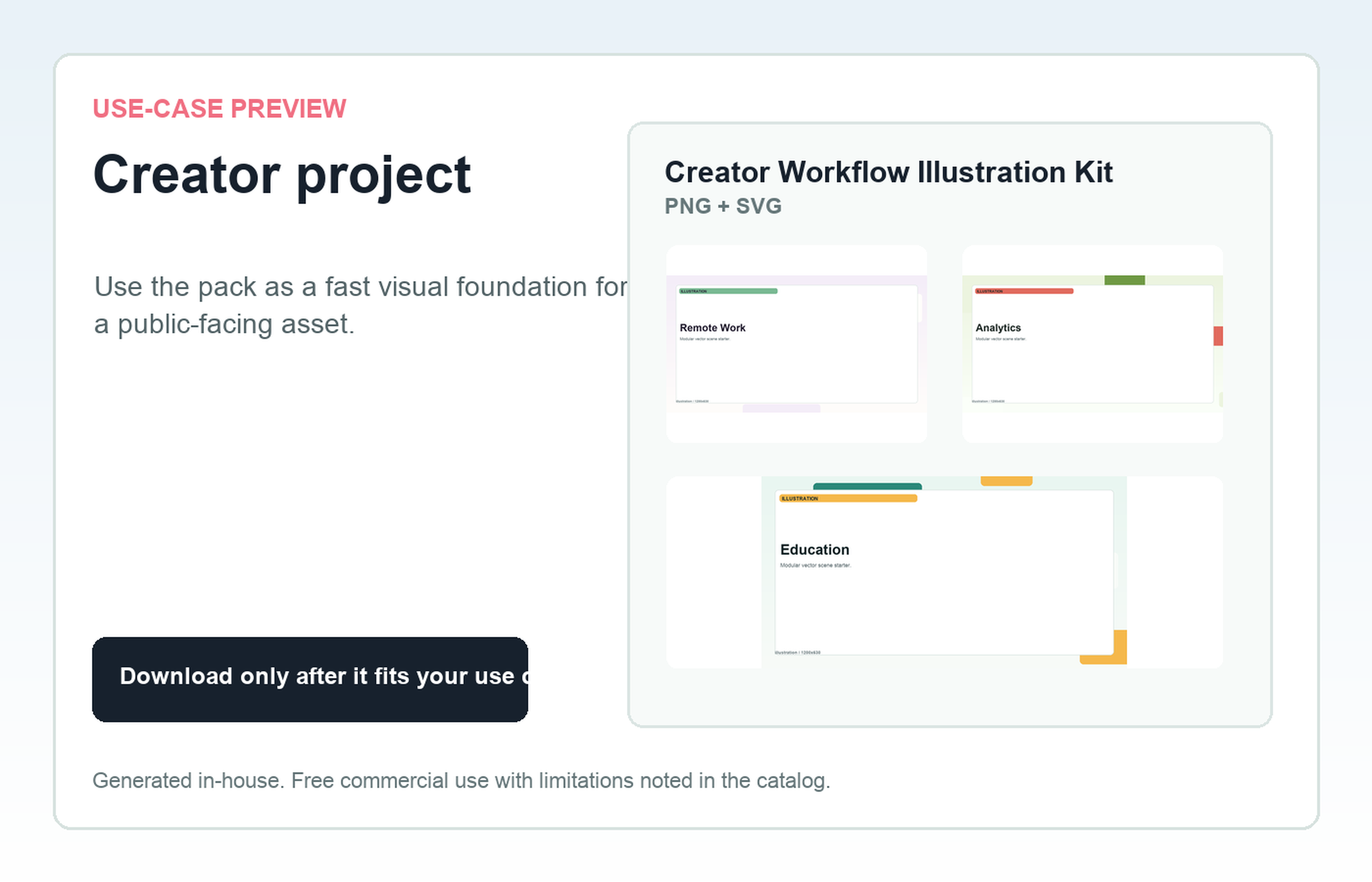 Creator Workflow Illustration Kit Creator project use-case preview
