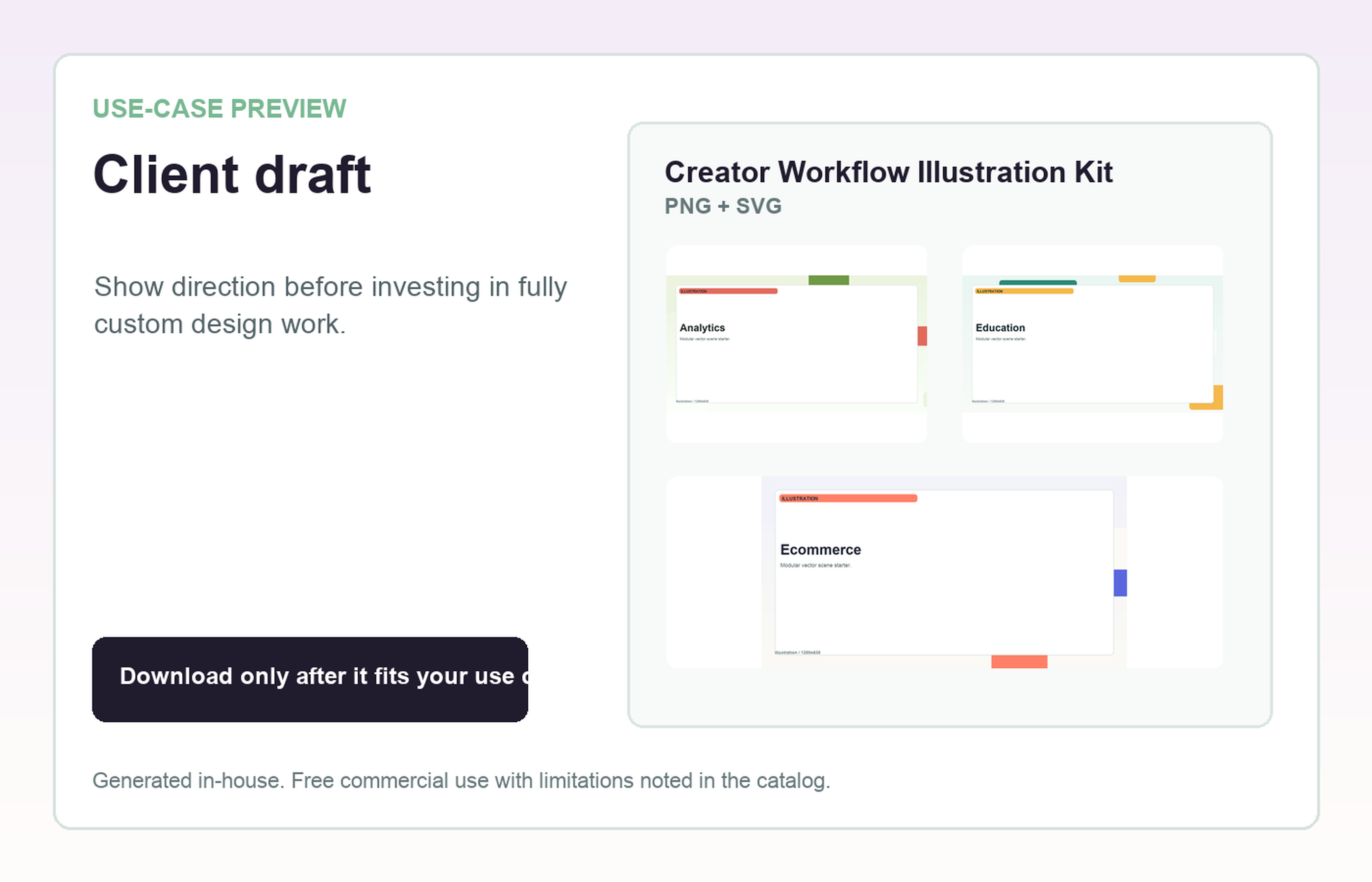 Creator Workflow Illustration Kit Client draft use-case preview