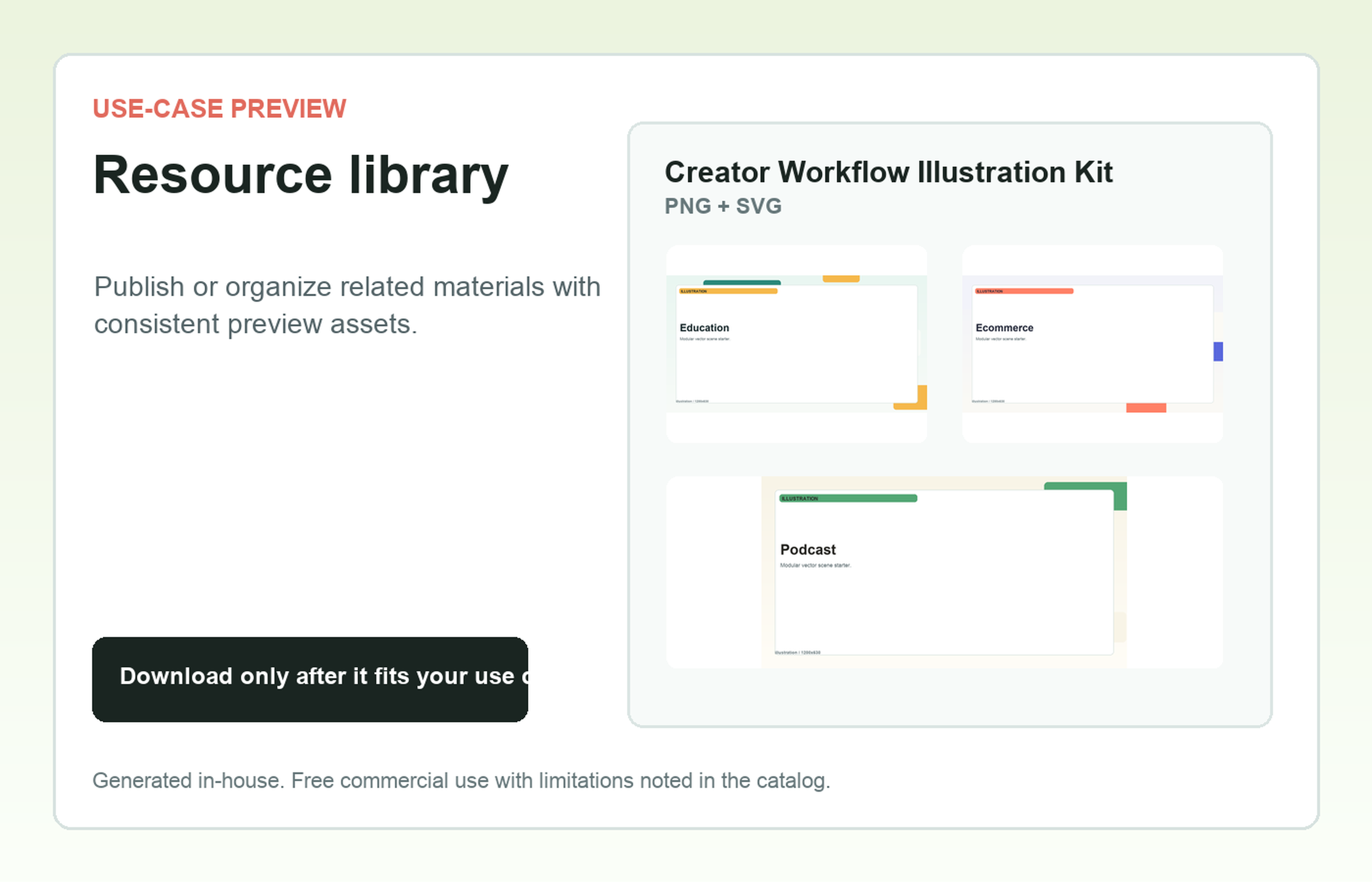 Creator Workflow Illustration Kit Resource library use-case preview