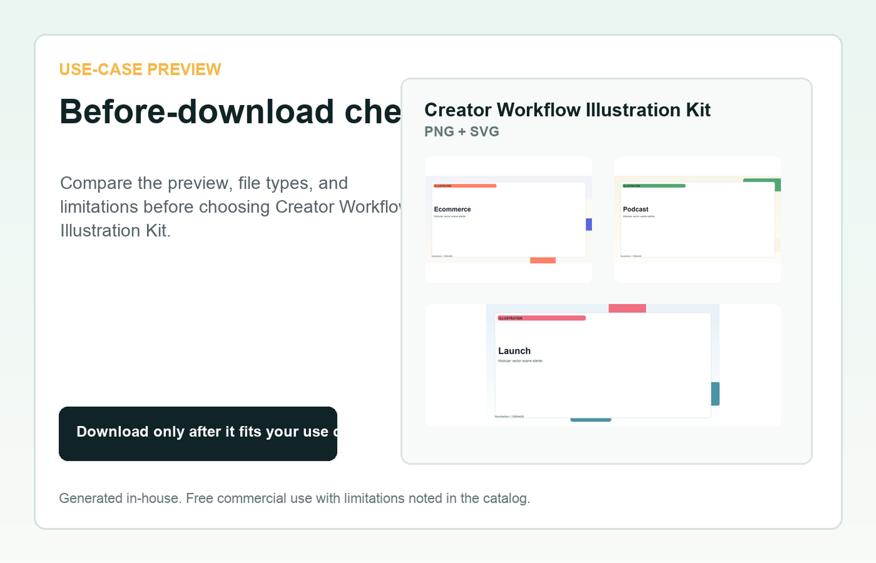Creator Workflow Illustration Kit Before-download check use-case preview