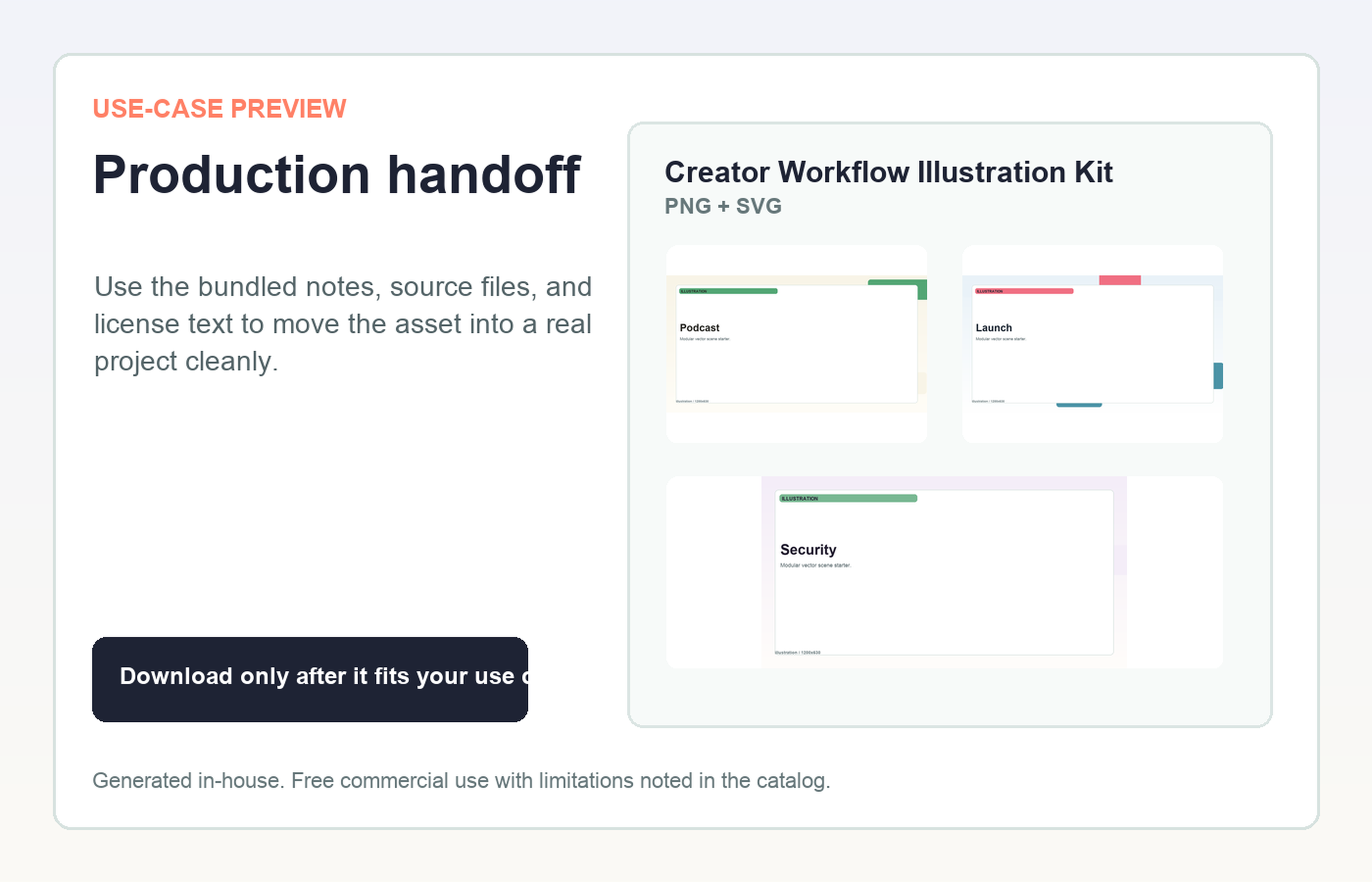Creator Workflow Illustration Kit Production handoff use-case preview
