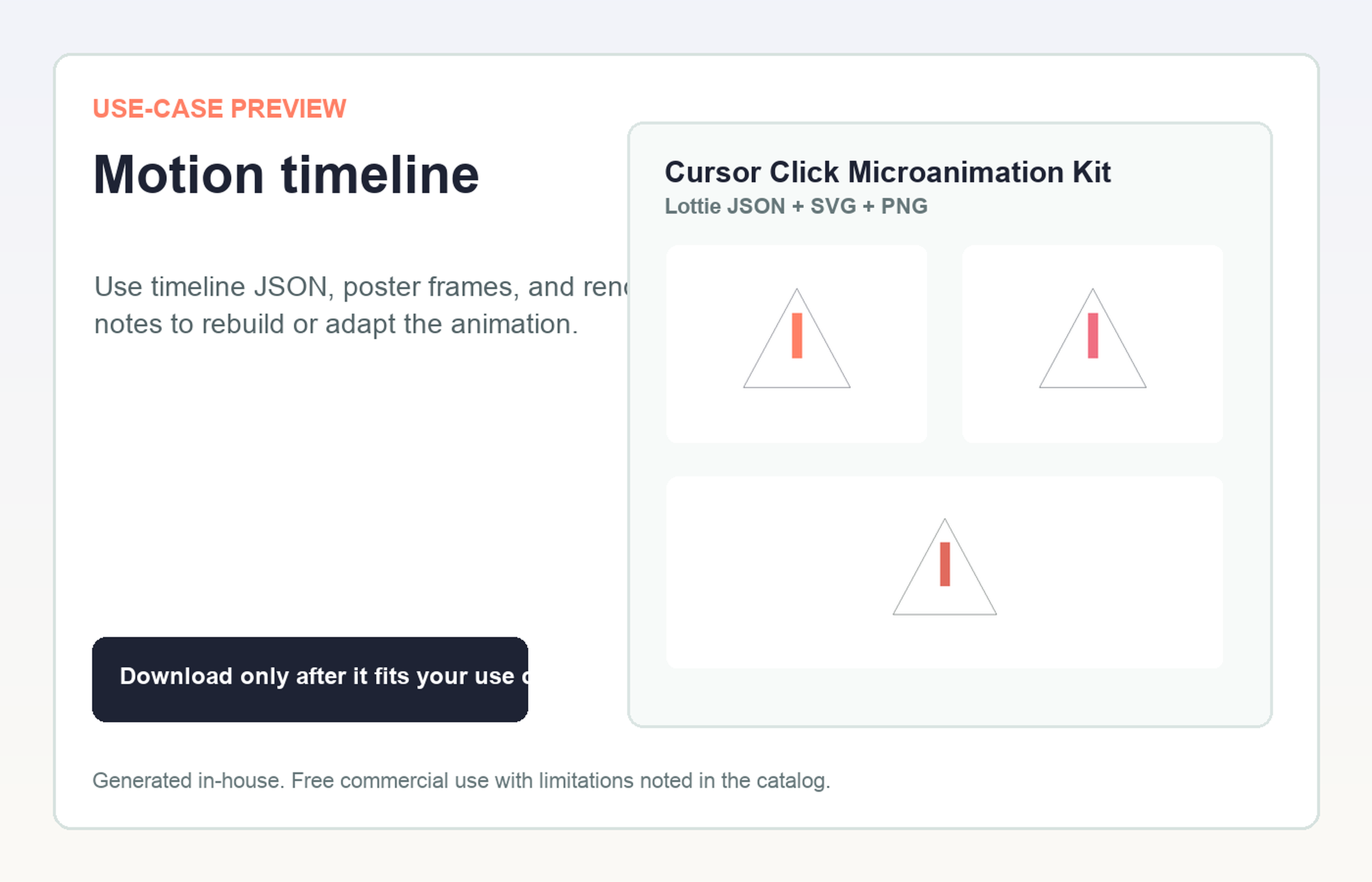 Cursor Click Microanimation Kit Motion timeline use-case preview