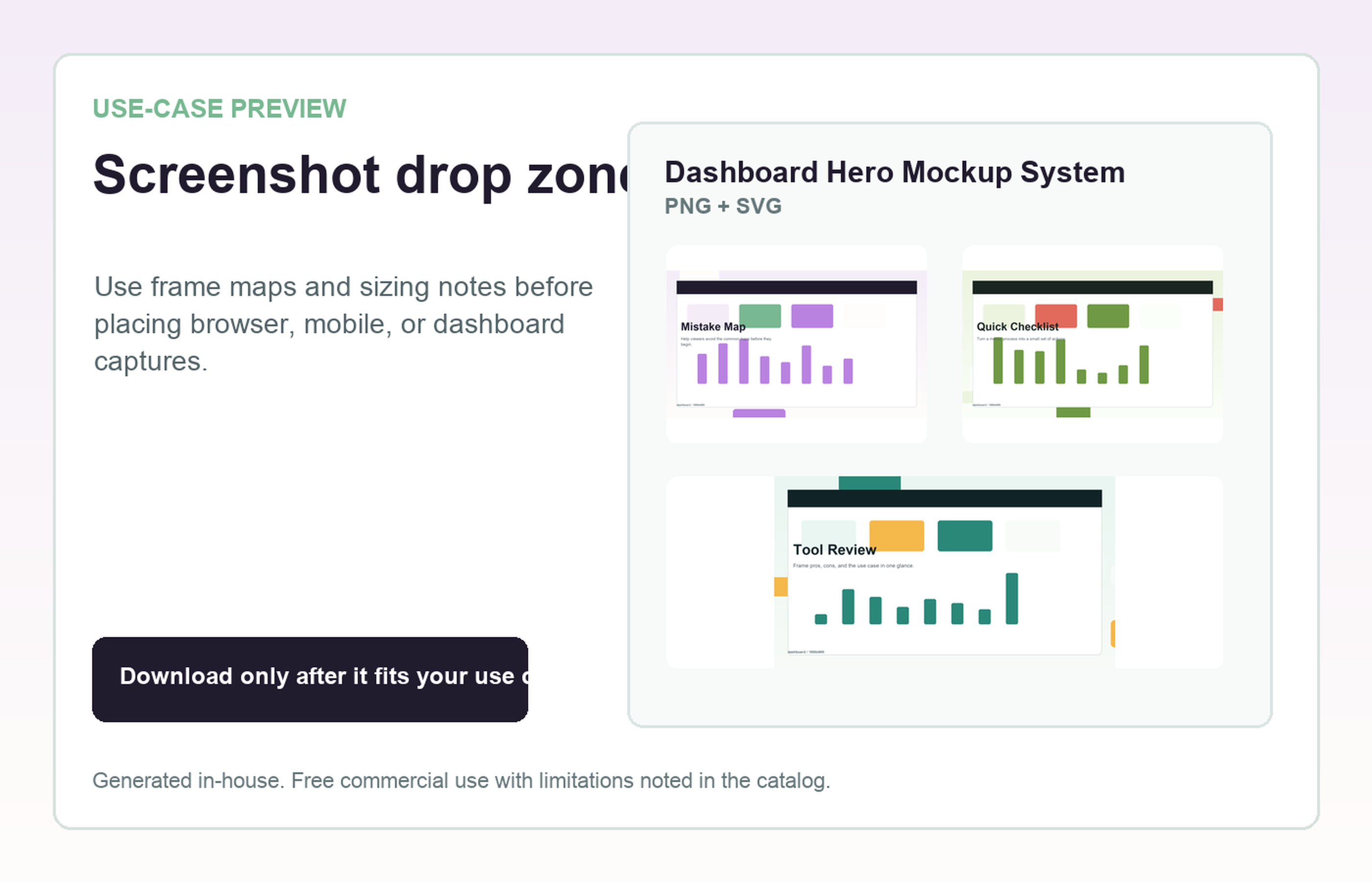 Dashboard Hero Mockup System Screenshot drop zone use-case preview