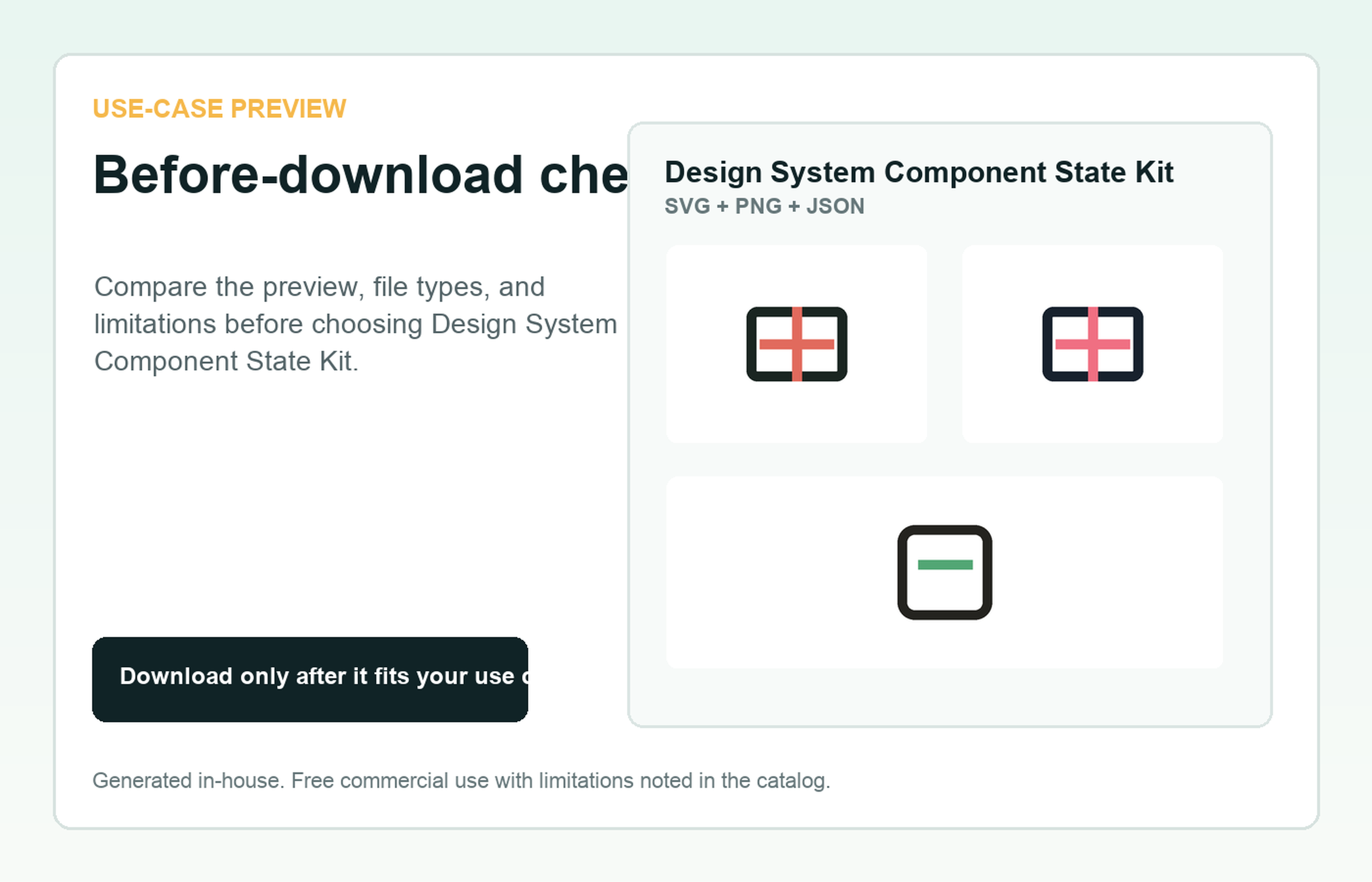 Design System Component State Kit Before-download check use-case preview