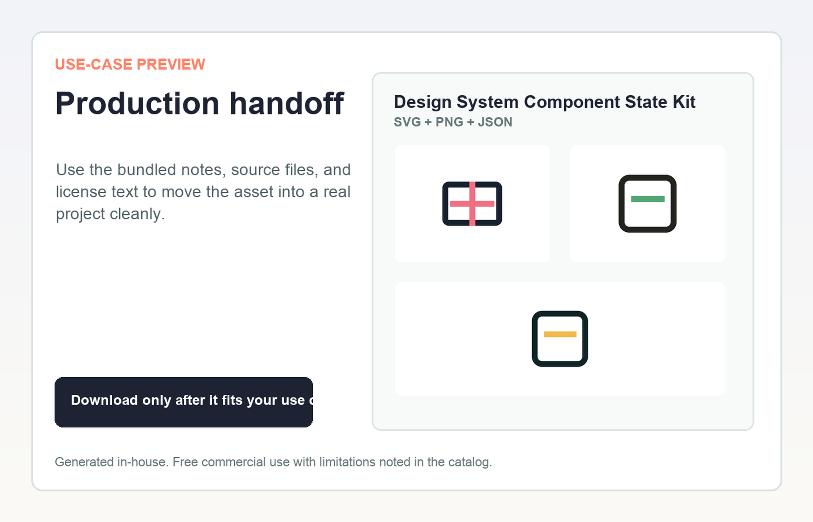 Design System Component State Kit Production handoff use-case preview