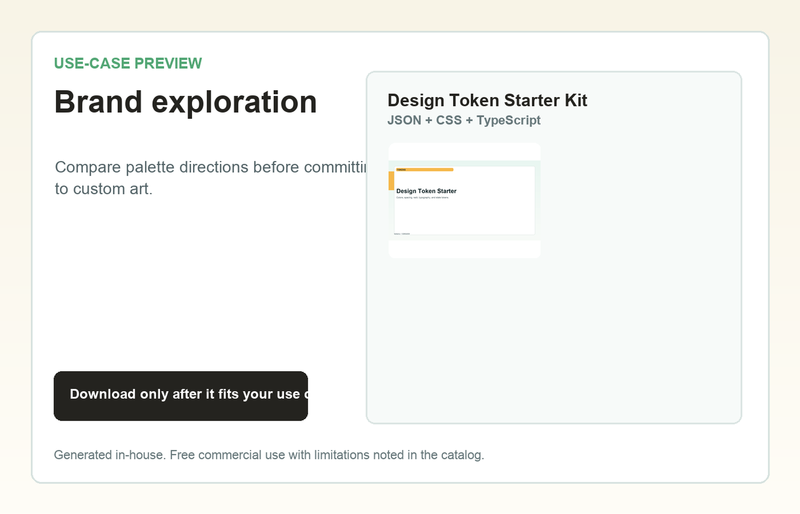 Design Token Starter Kit Brand exploration use-case preview