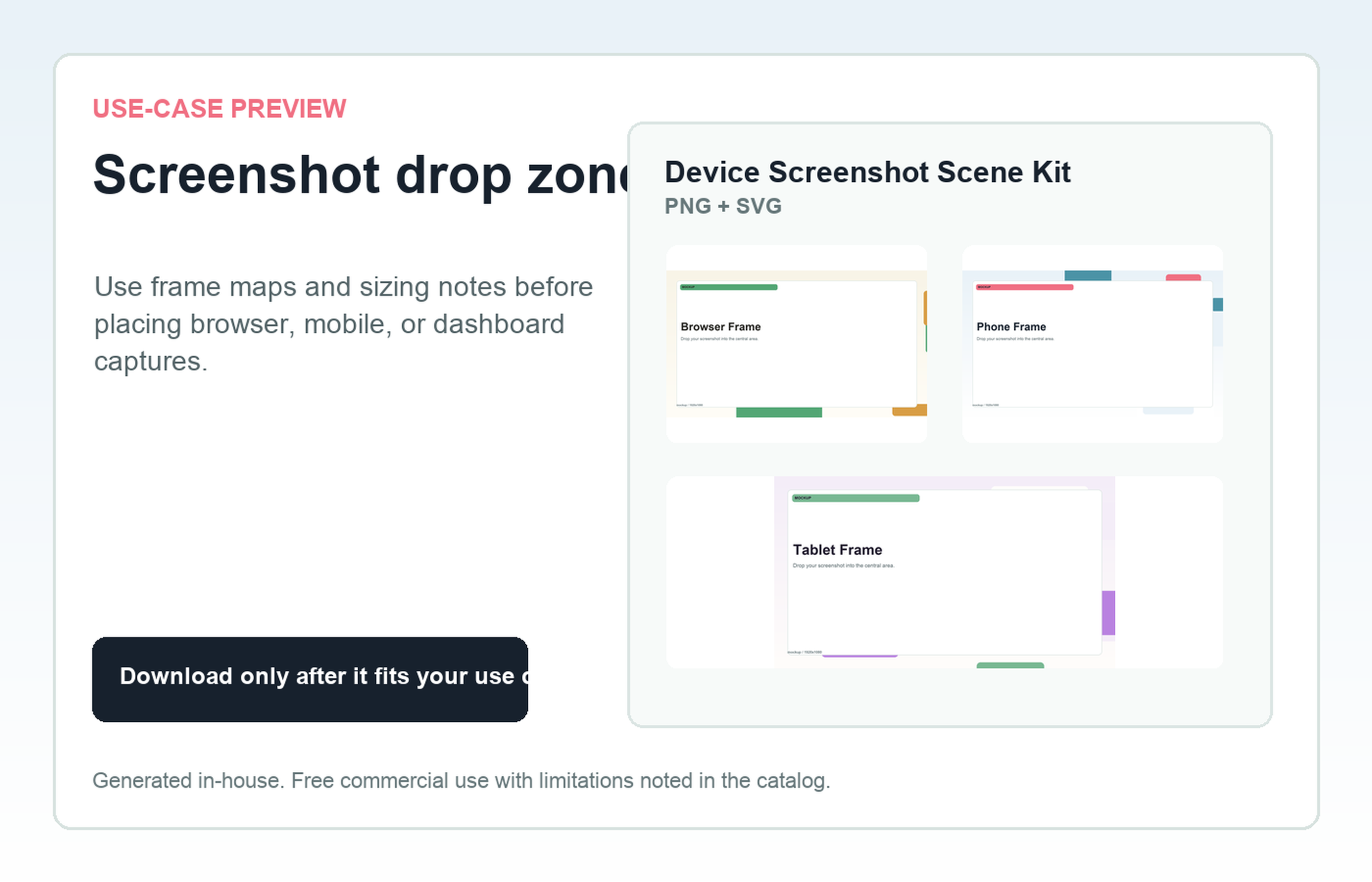Device Screenshot Scene Kit Screenshot drop zone use-case preview
