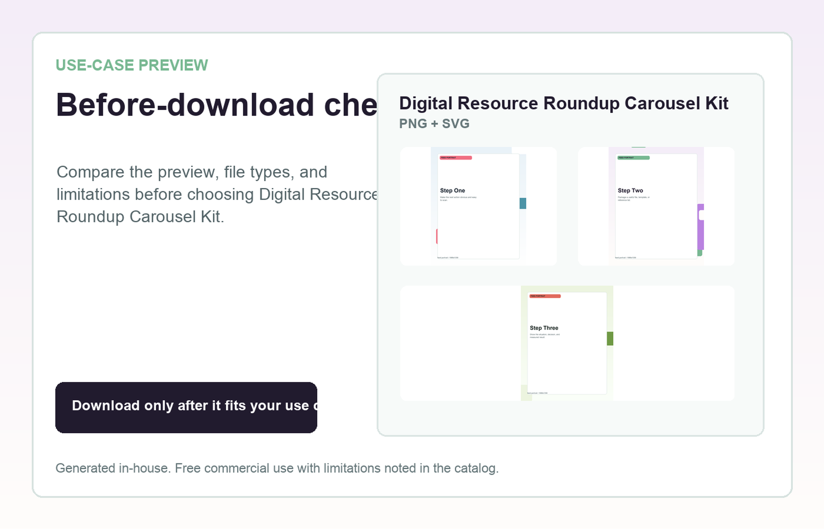 Digital Resource Roundup Carousel Kit Before-download check use-case preview