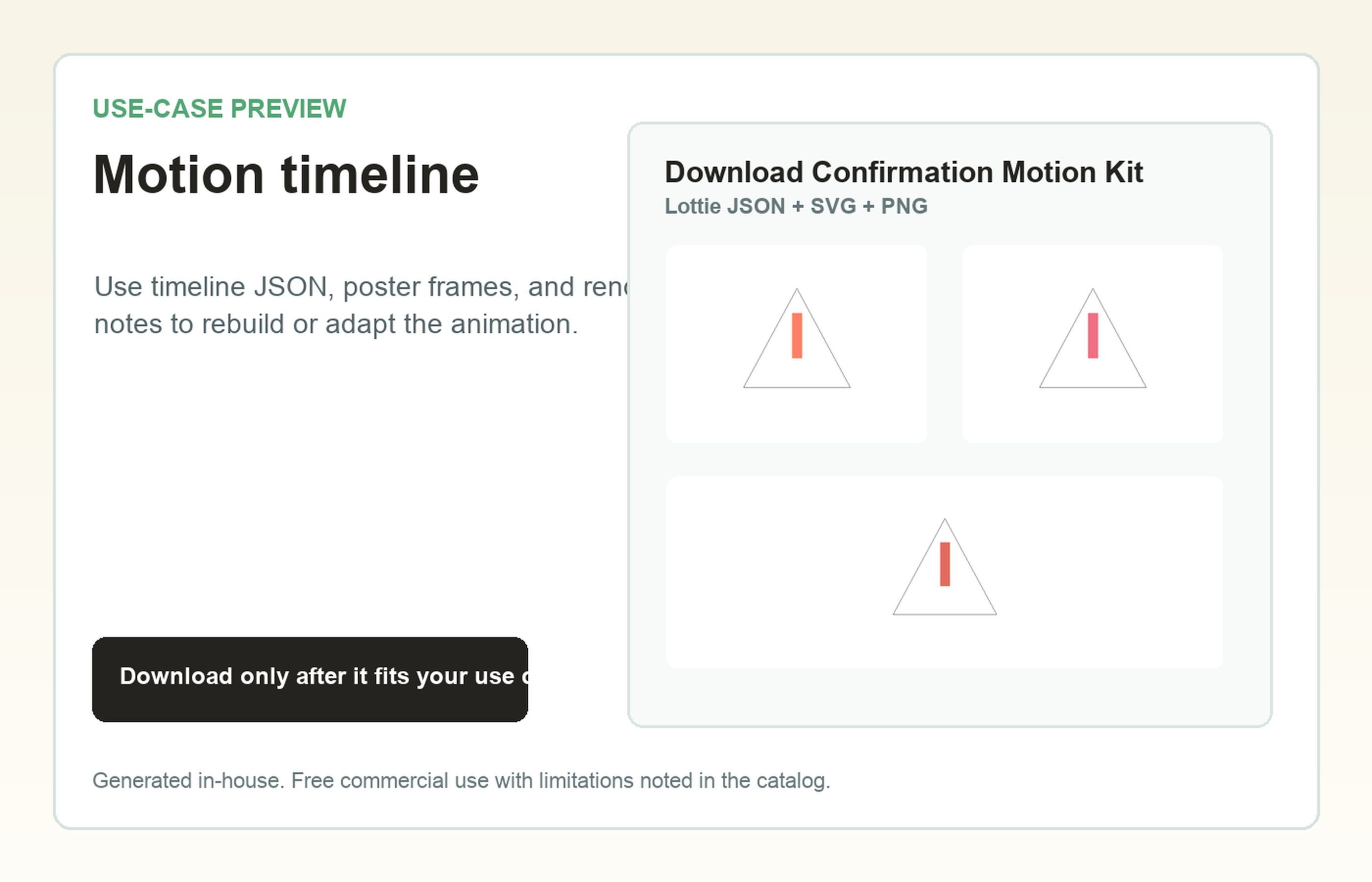 Download Confirmation Motion Kit Motion timeline use-case preview