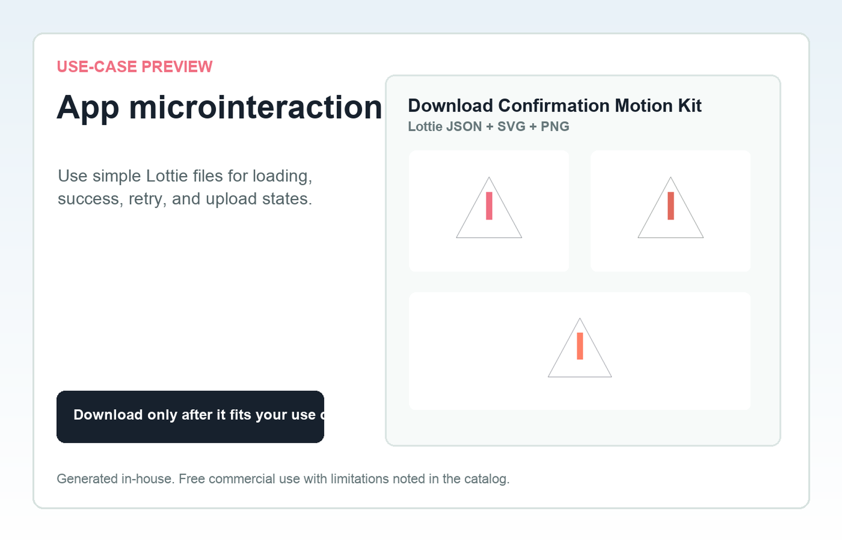 Download Confirmation Motion Kit App microinteraction use-case preview