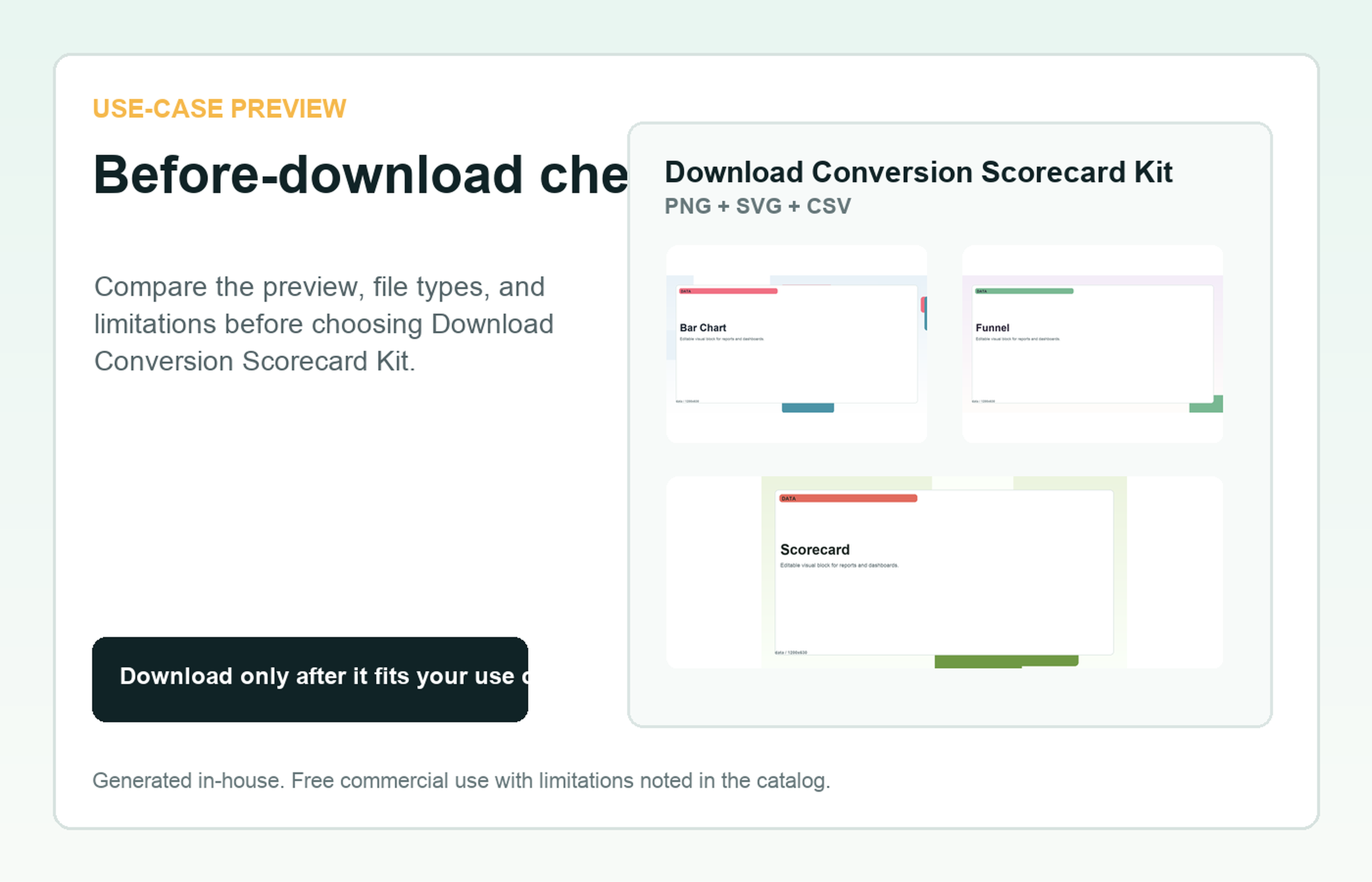 Download Conversion Scorecard Kit Before-download check use-case preview