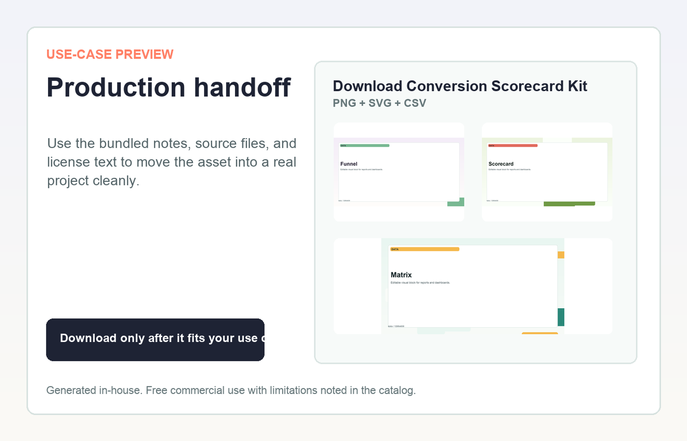 Download Conversion Scorecard Kit Production handoff use-case preview