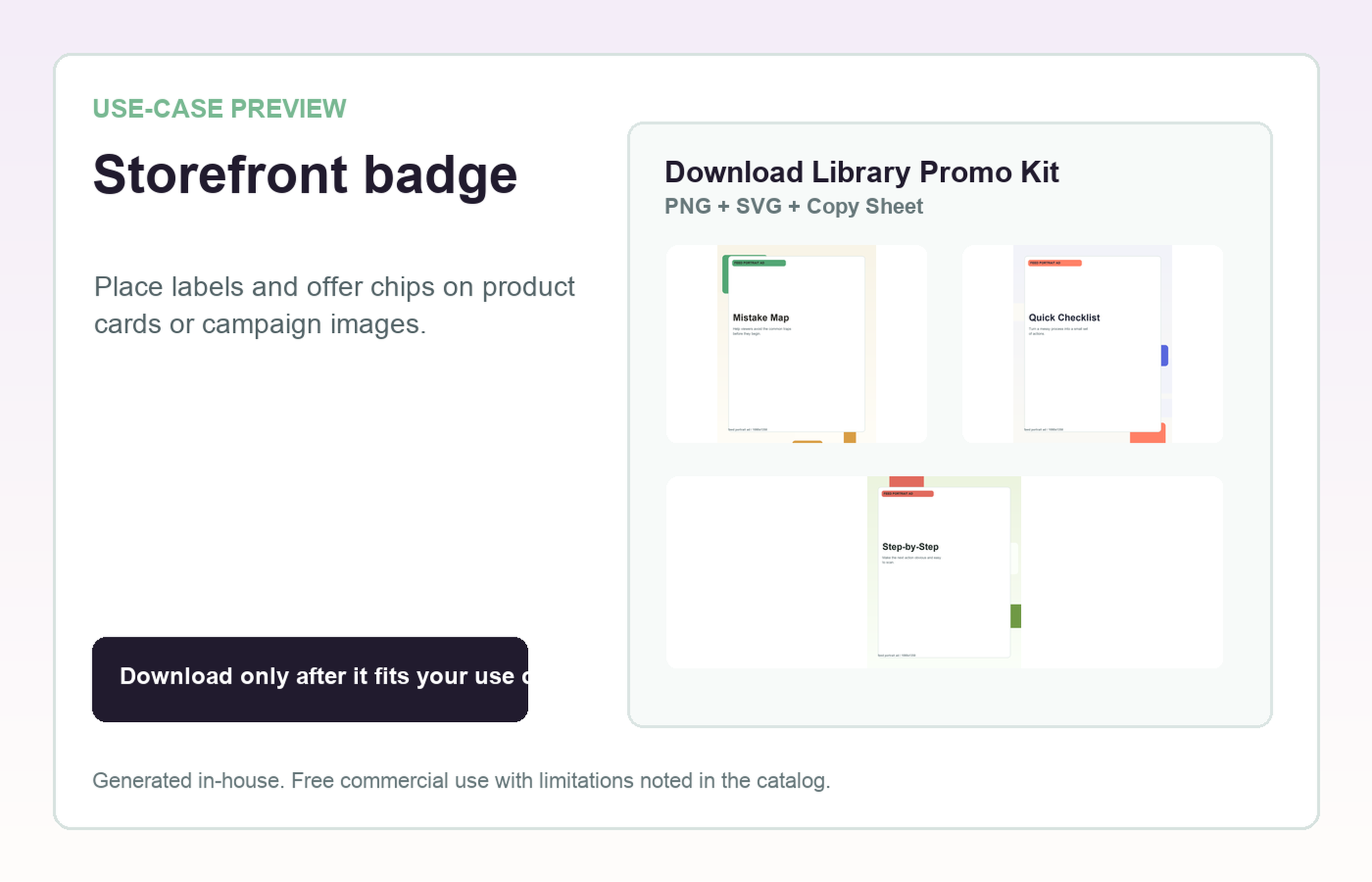 Download Library Promo Kit Storefront badge use-case preview