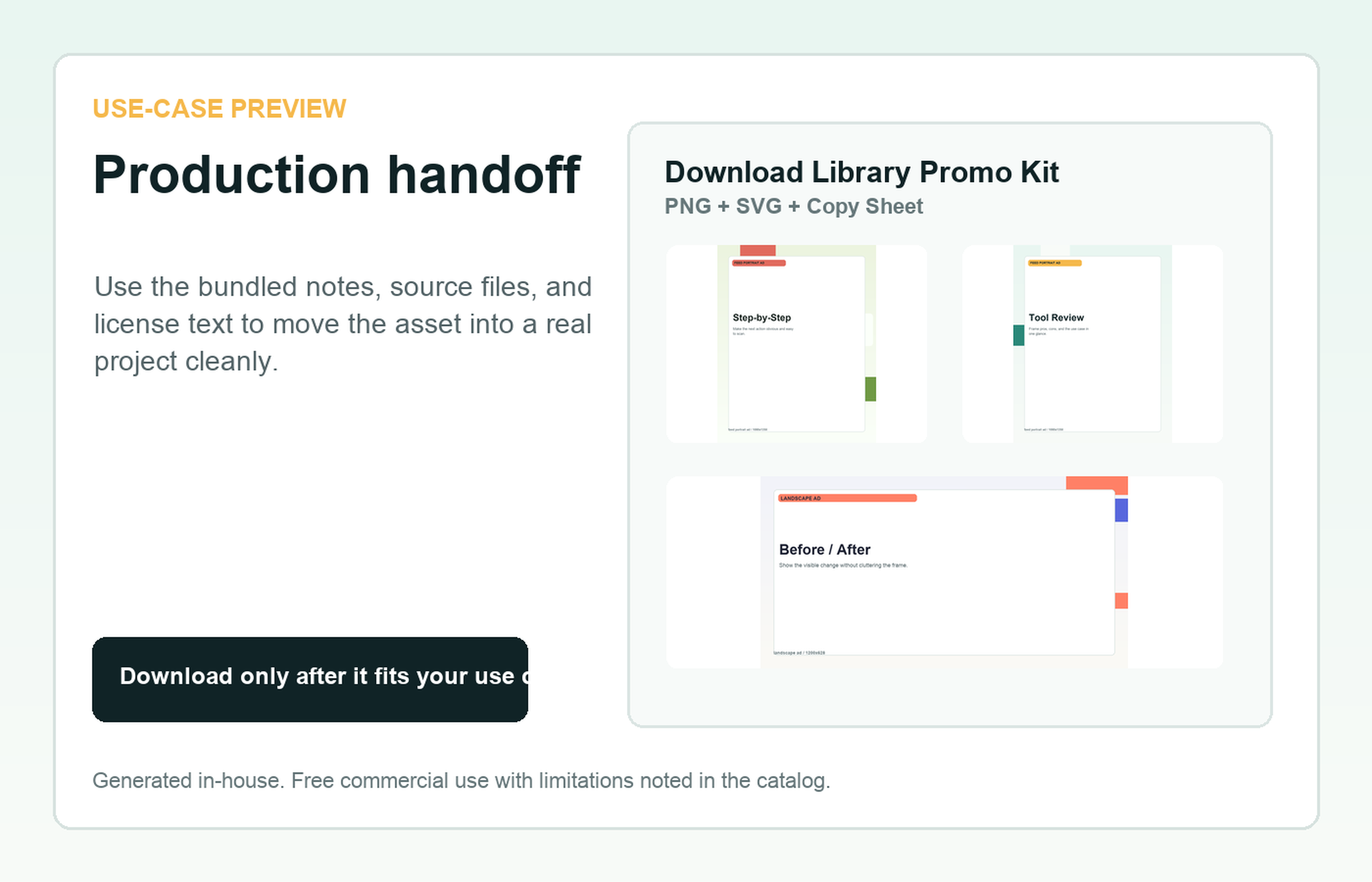 Download Library Promo Kit Production handoff use-case preview