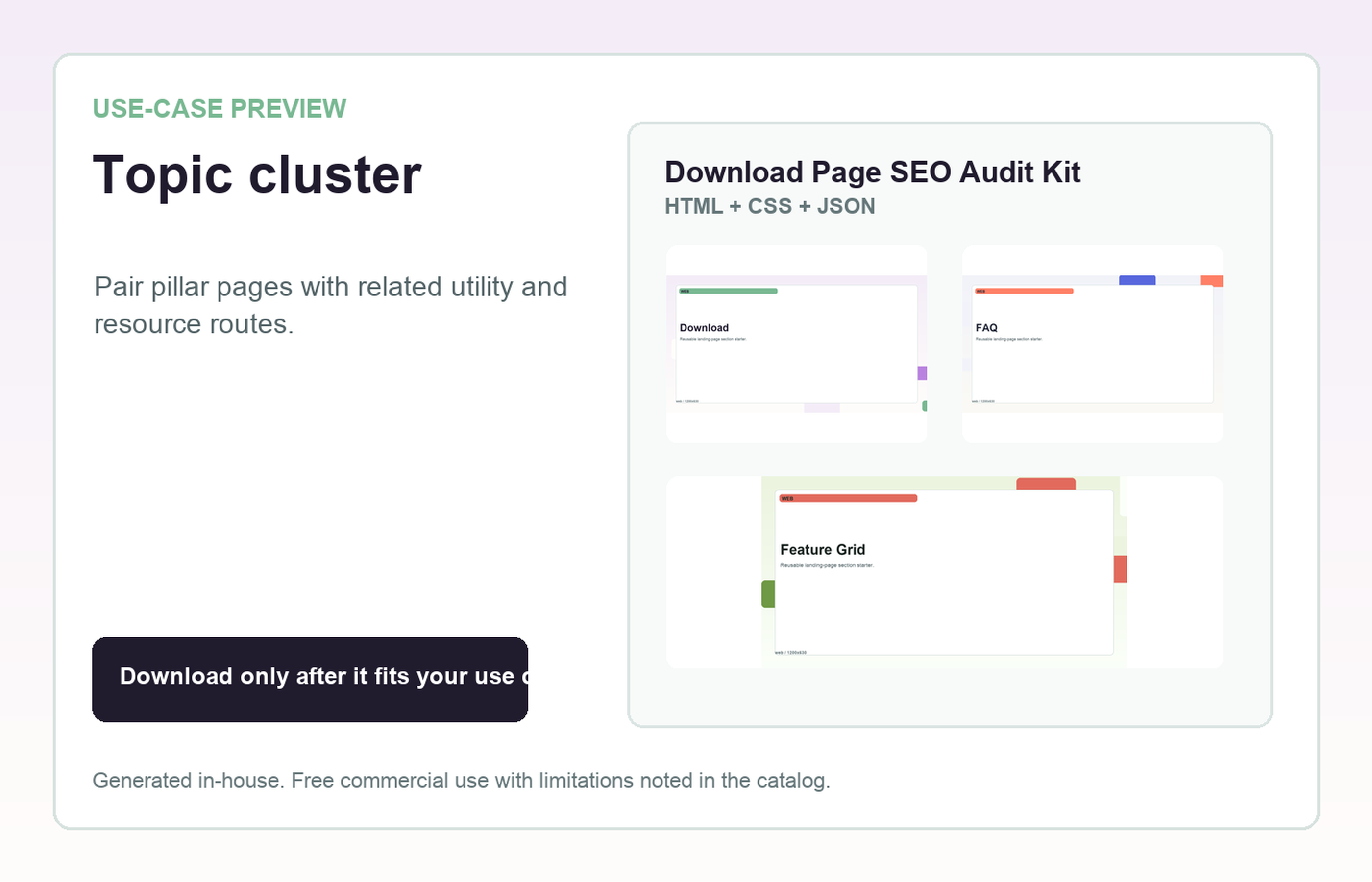 Download Page SEO Audit Kit Topic cluster use-case preview