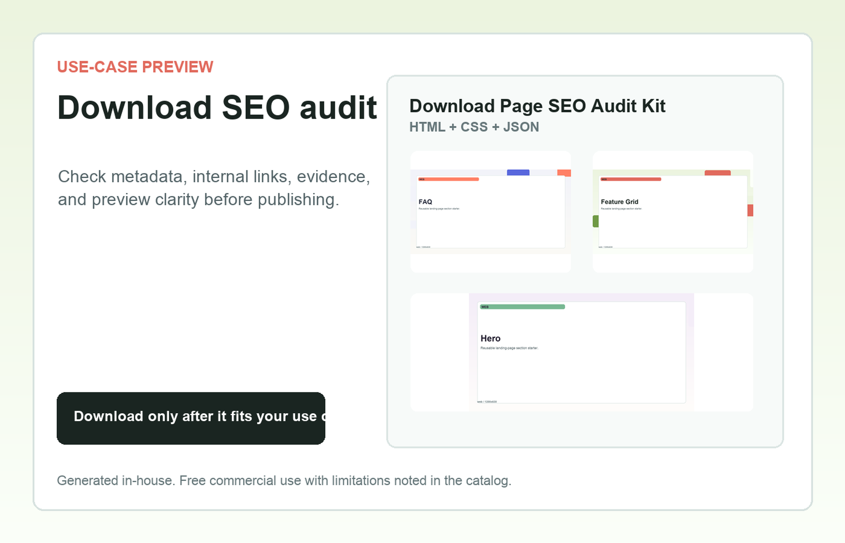 Download Page SEO Audit Kit Download SEO audit use-case preview
